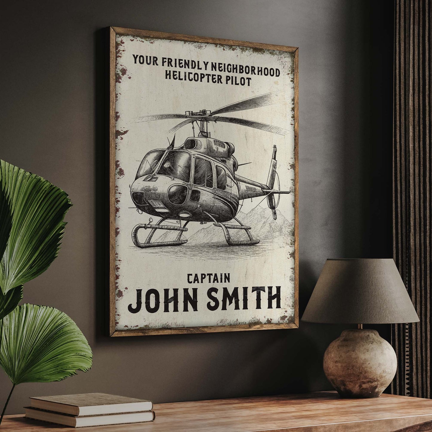 Helicopter Pilot Name Sign - Image by Tailored Canvases