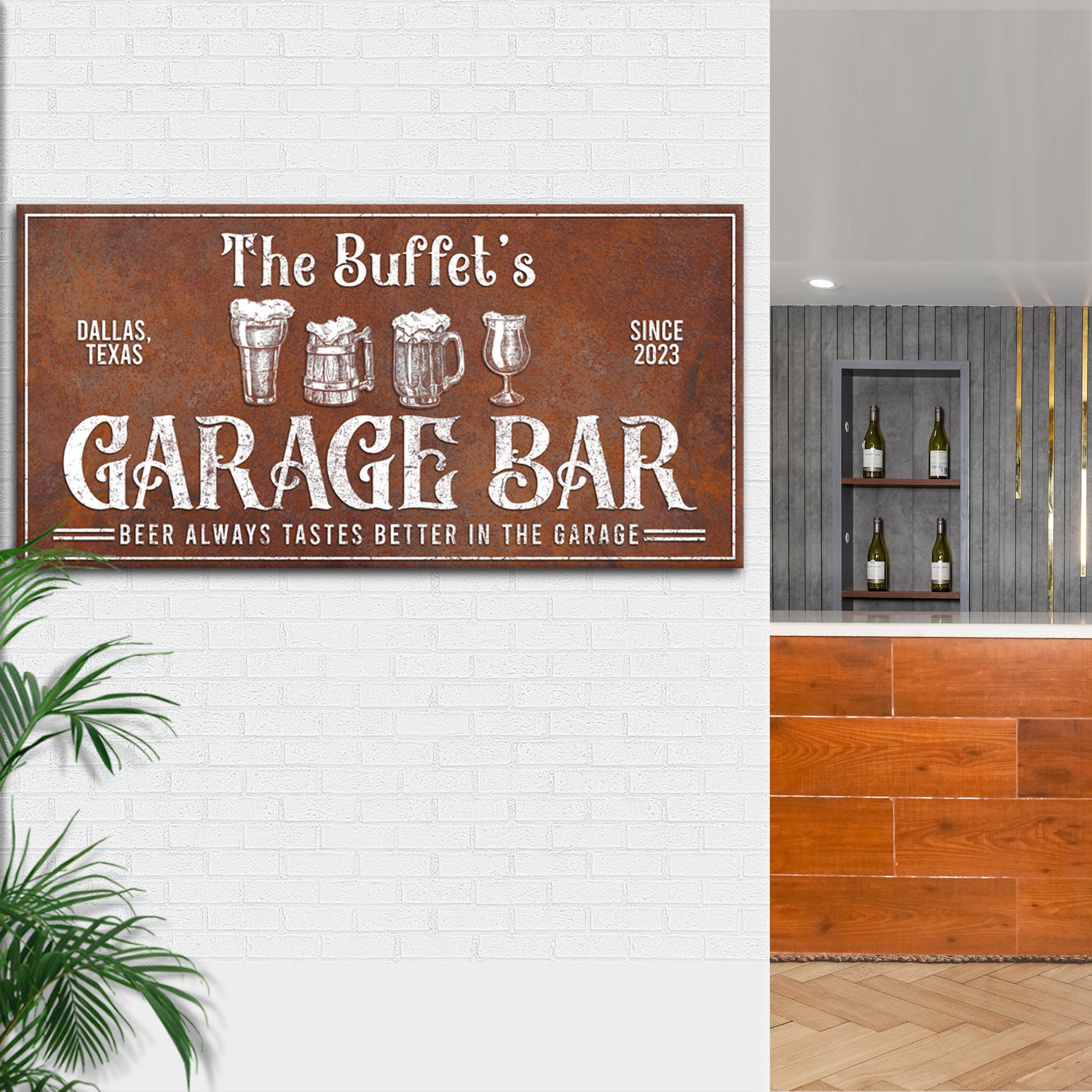 Rustic Garage Bar Sign Style 1 - Image by Tailored Canvases