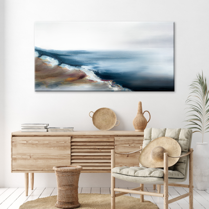 Sea Abstract Painting Canvas Wall Art  - Image by Tailored Canvases