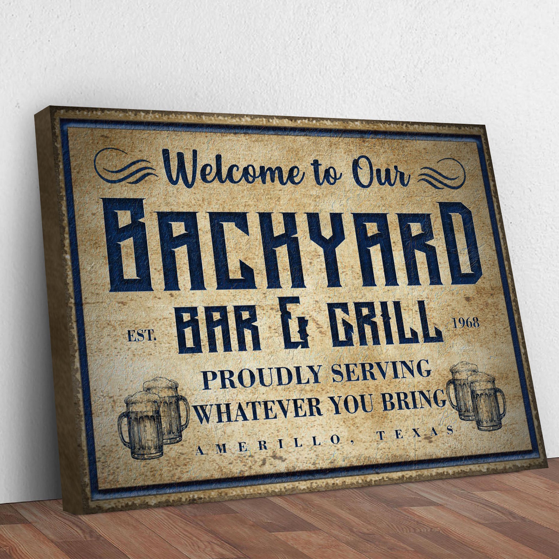 Backyard Bar And Grill Sign VI Style 1 - Image by Tailored Canvases
