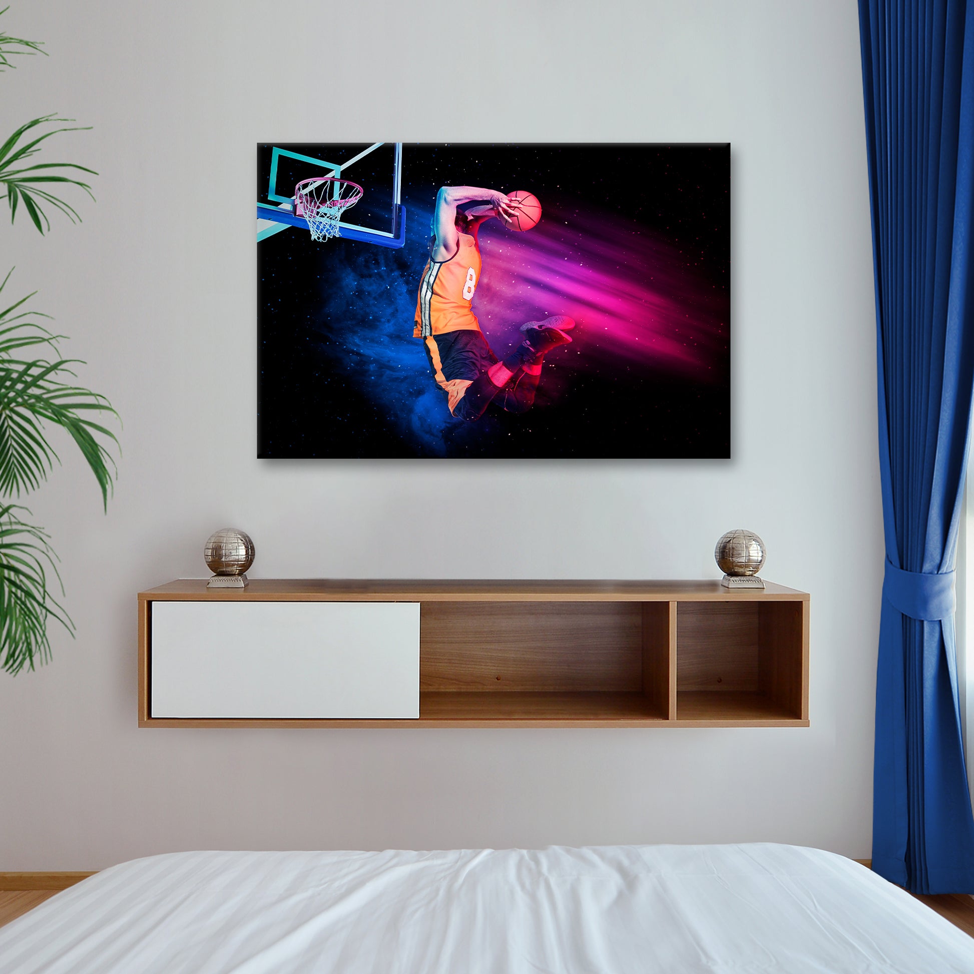 Basketball Dunk Canvas Wall Art Style 1 - Image by Tailored Canvases