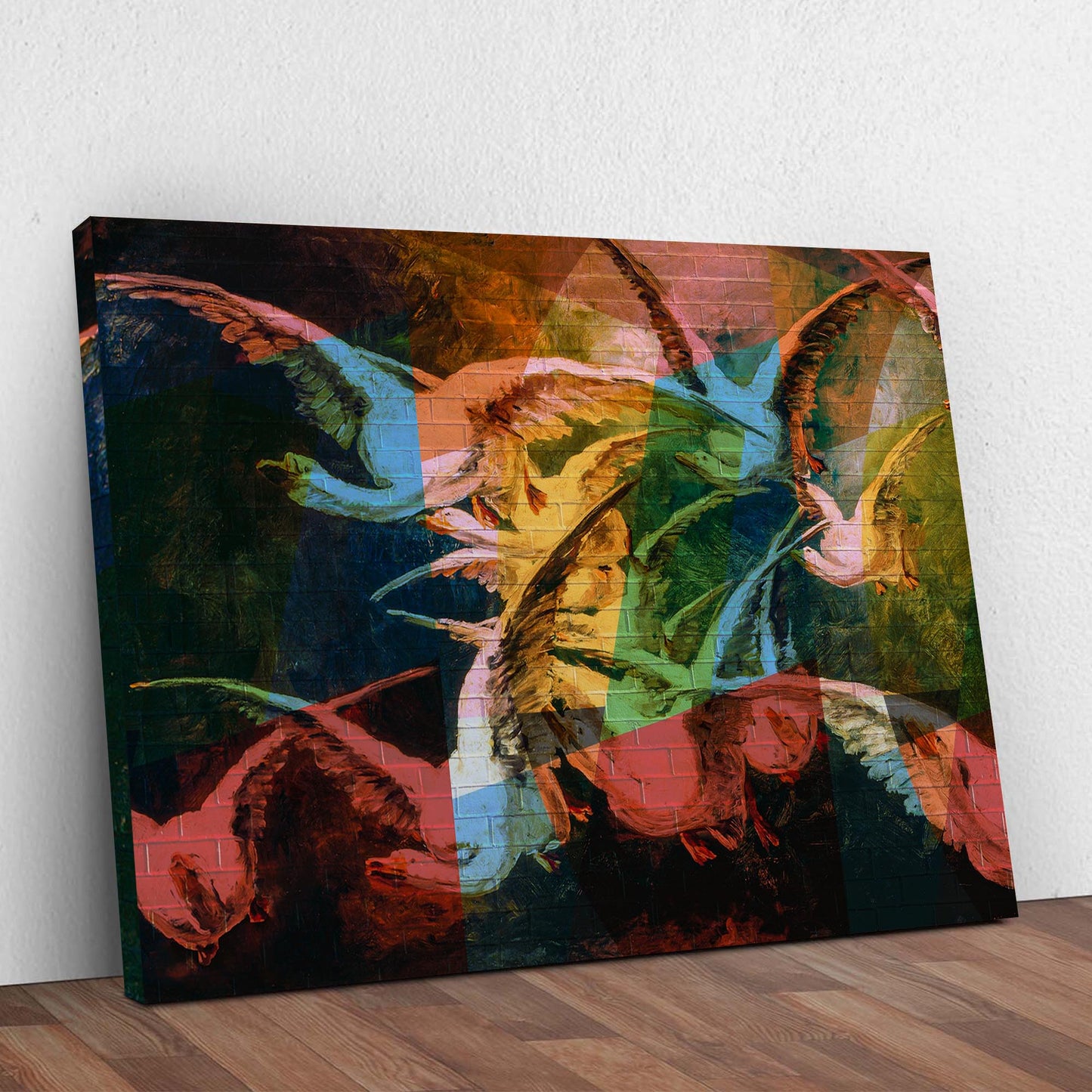 Geese Abstract Canvas Wall Art Style 2 - Image by Tailored Canvases