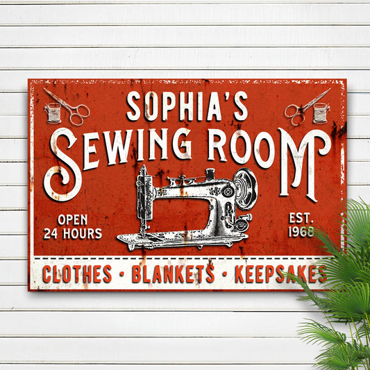 Clothes Blankets Keepsakes Sewing Room Sign | Customizable Canvas - Image by Tailored Canvases