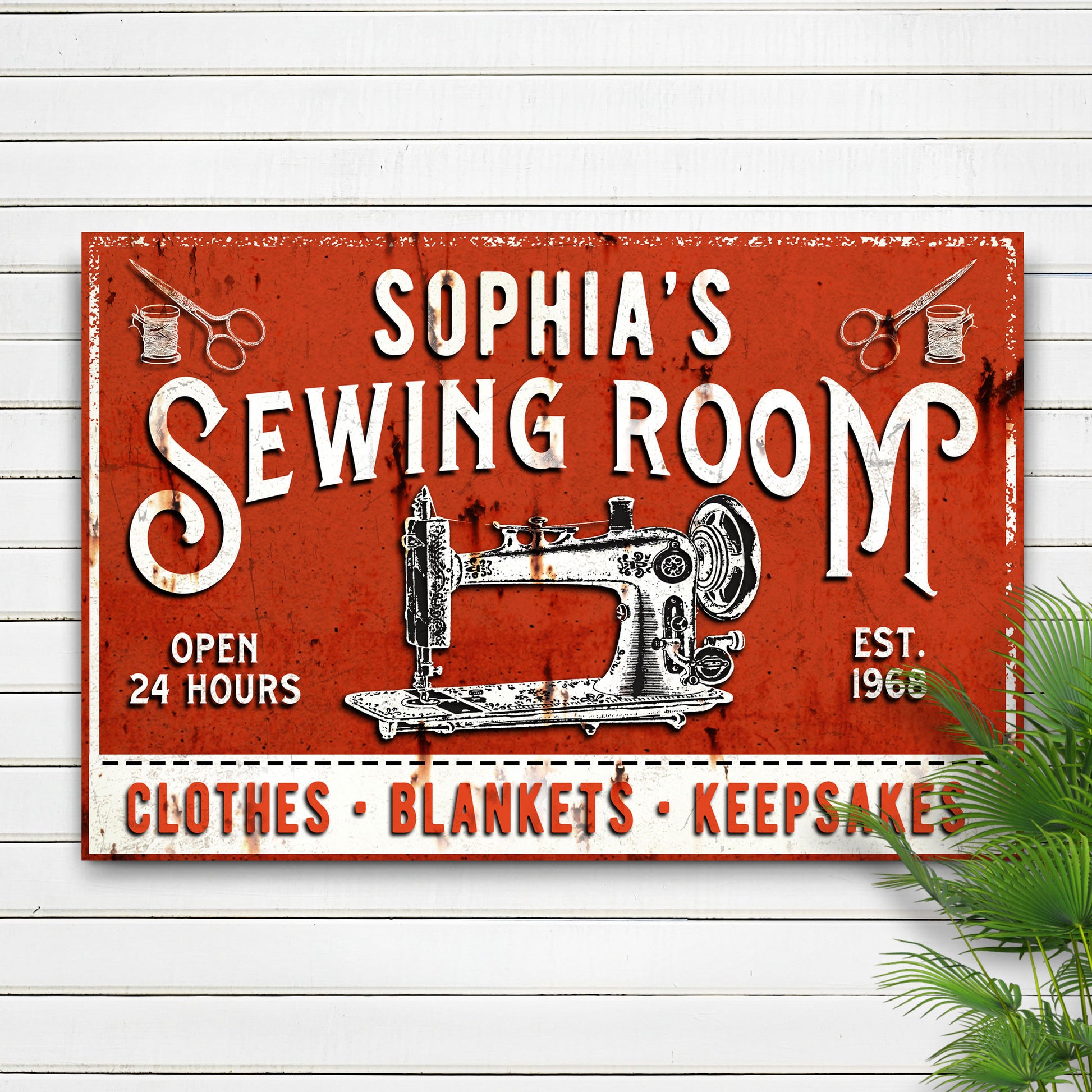 Clothes Blankets Keepsakes Sewing Room Sign | Customizable Canvas Style 1 - Image by Tailored Canvases