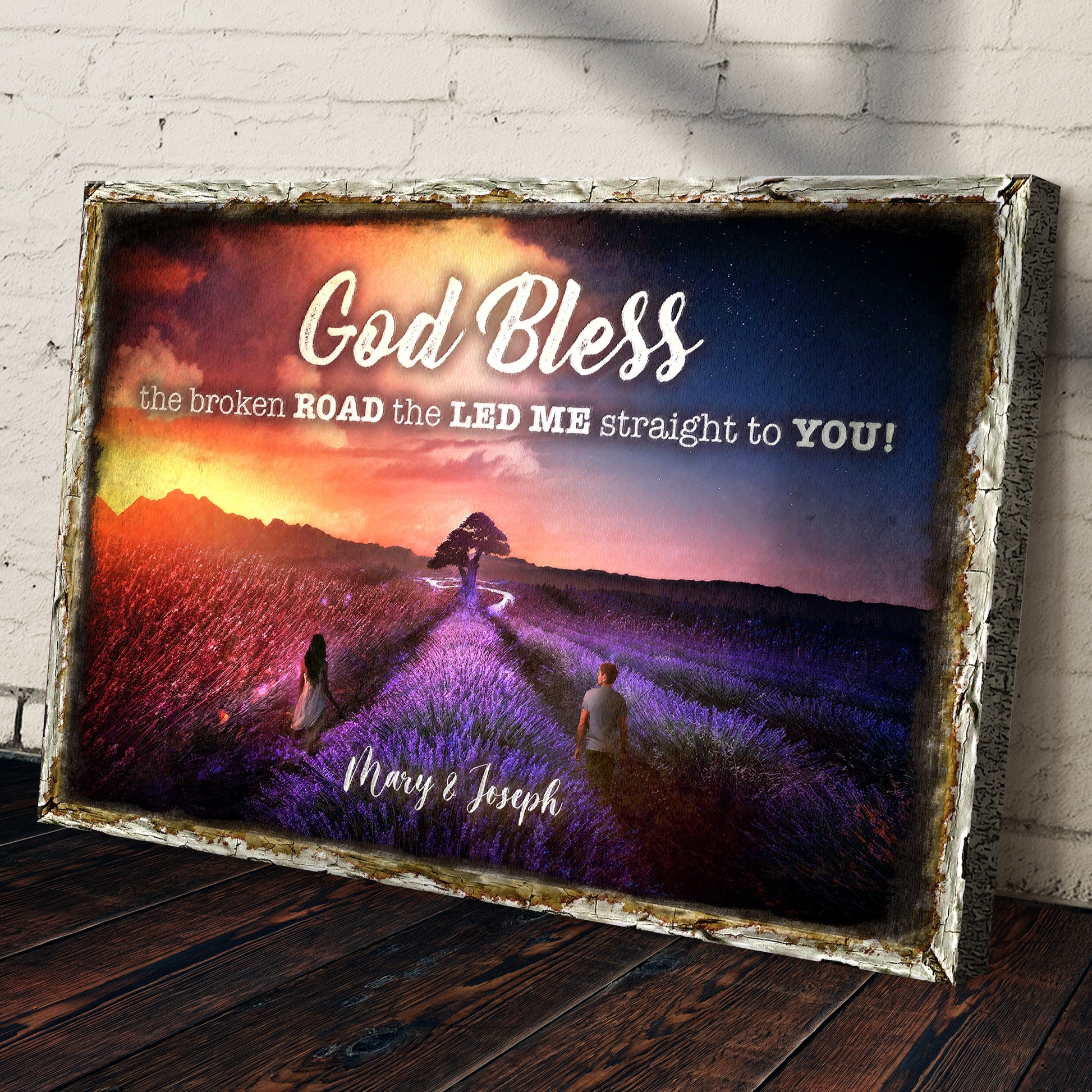 God Bless The Broken Road Sign Style 1 - Image by Tailored Canvases
