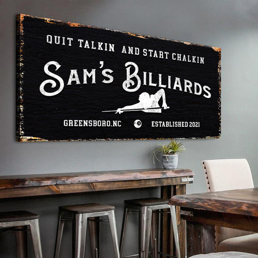 Billiards Room Sign - Image by Tailored Canvases