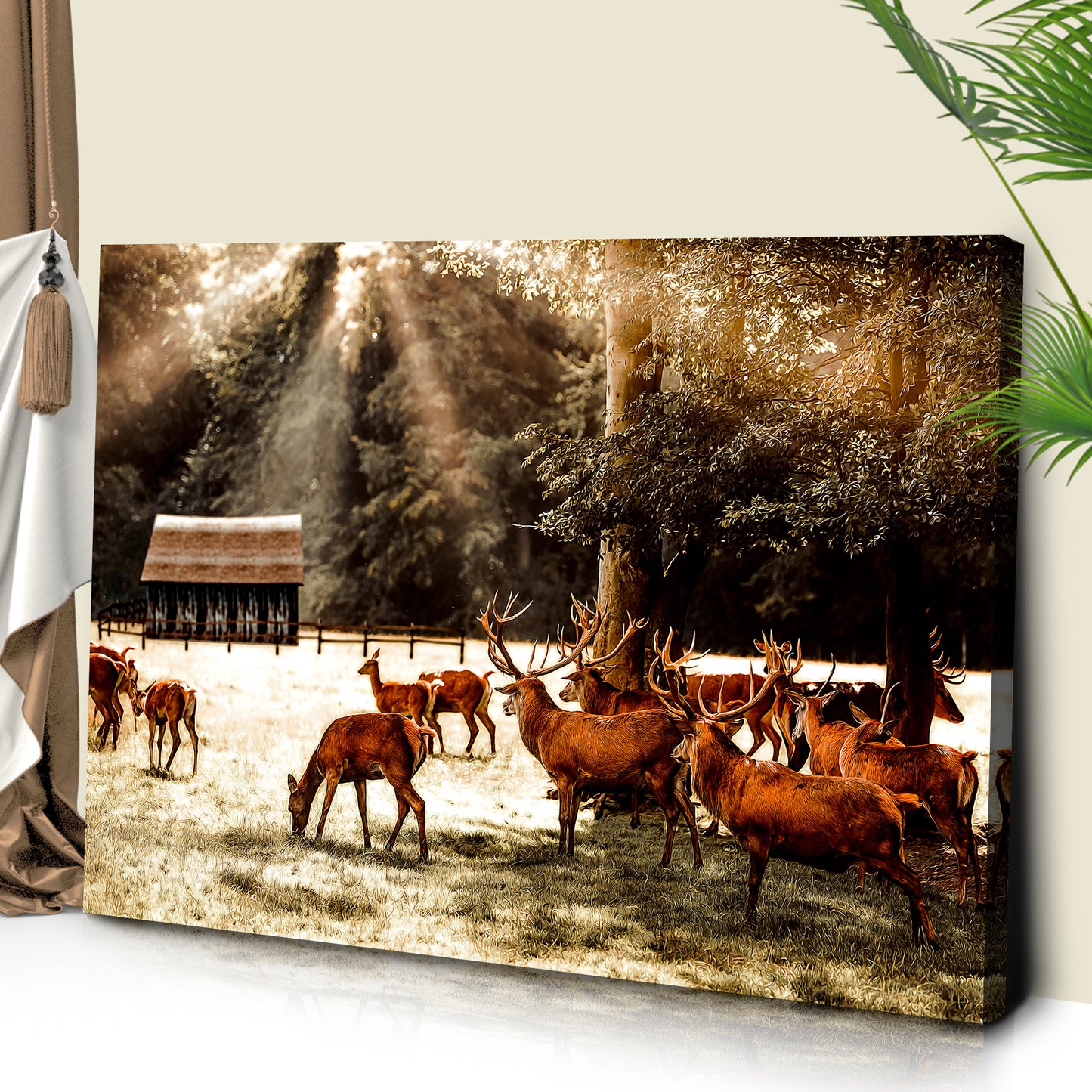 Deer Herd Canvas Wall Art Style 1 - Image by Tailored Canvases