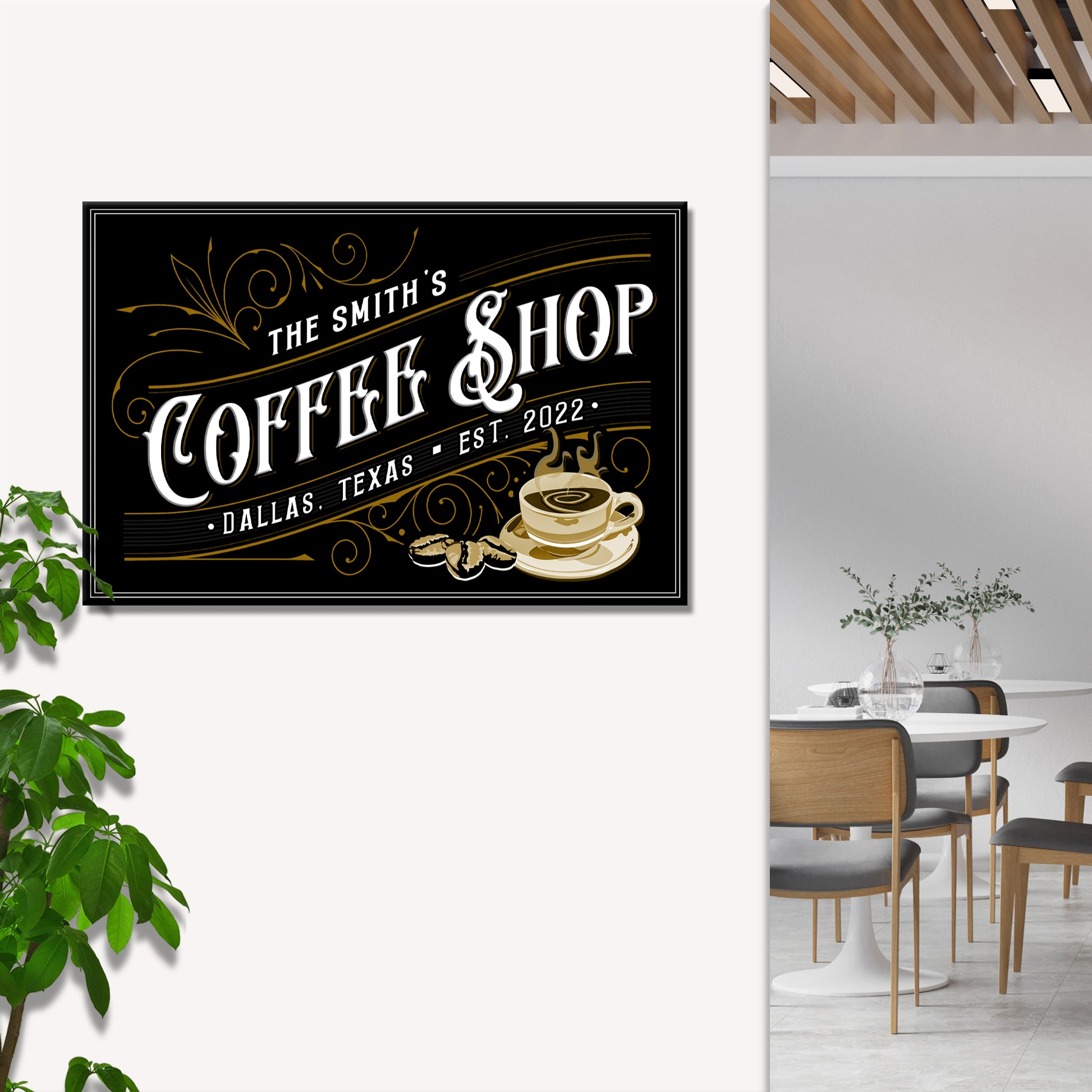 Custom Coffee Shop Sign V | Customizable Canvas Style 1 - Image by Tailored Canvases