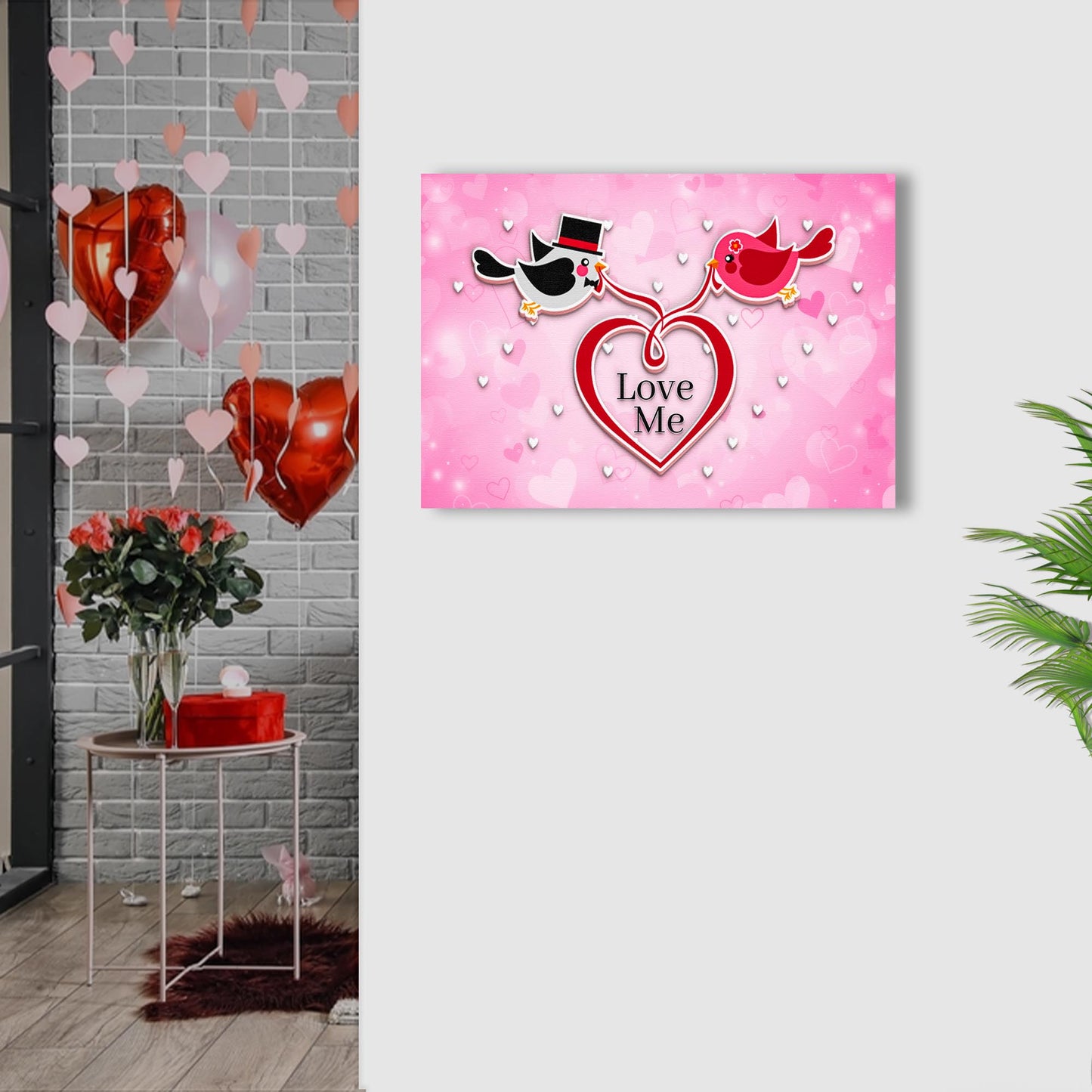 Valentine Love Me Said The Bird Sign Style 1 - Image by Tailored Canvases