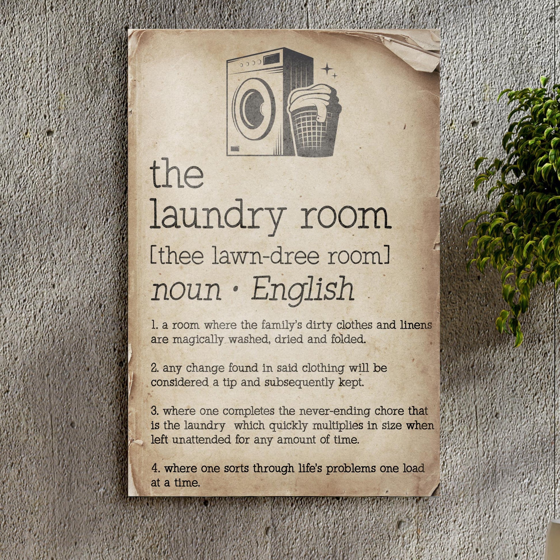 Laundry Room Dictionary Sign Style 1 - Image by Tailored Canvases