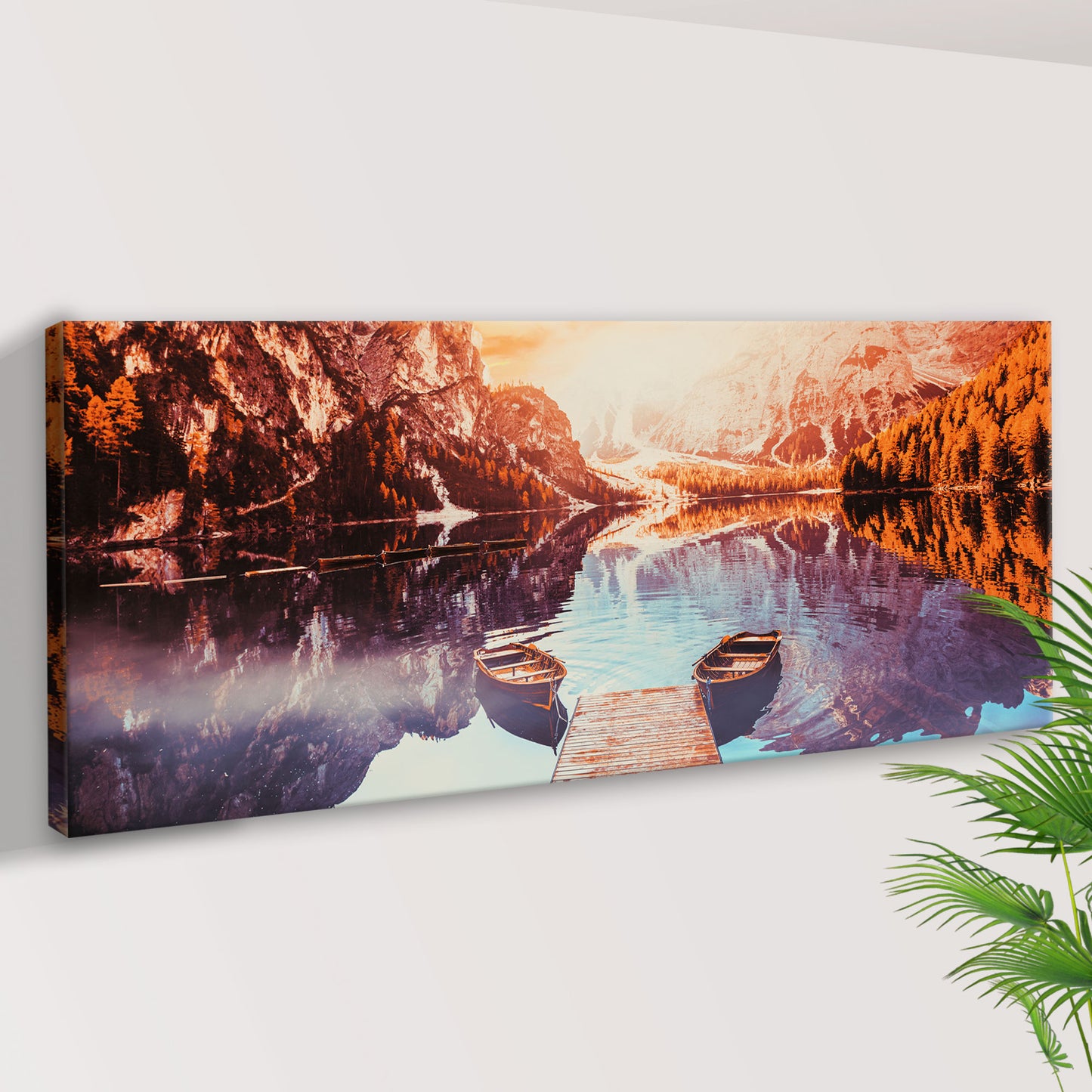 Sunset Reflection By The Lake Canvas Wall Art Style 1 - Image by Tailored Canvases
