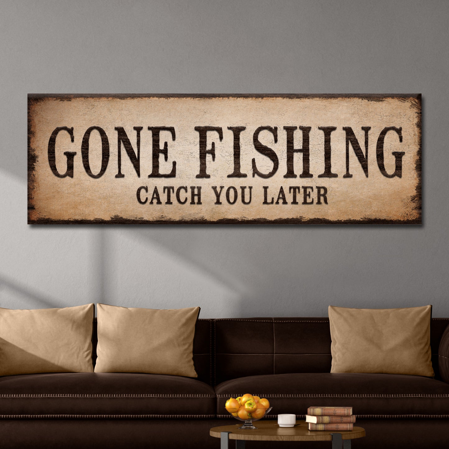 Catch You Later Gone Fishing Sign II Style 1 - Image by Tailored Canvases