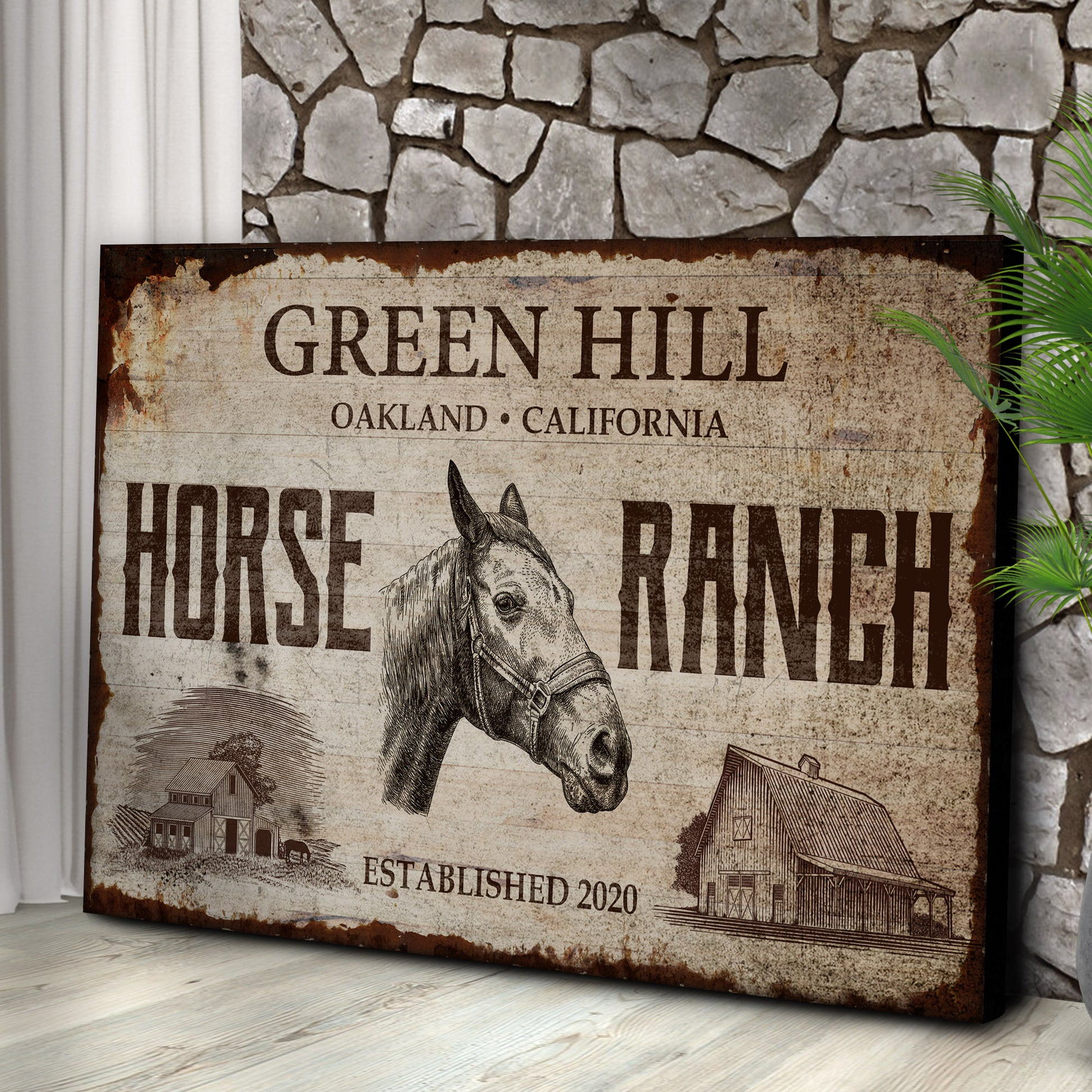 Family Horse Ranch Sign II Style 1 - Image by Tailored Canvases