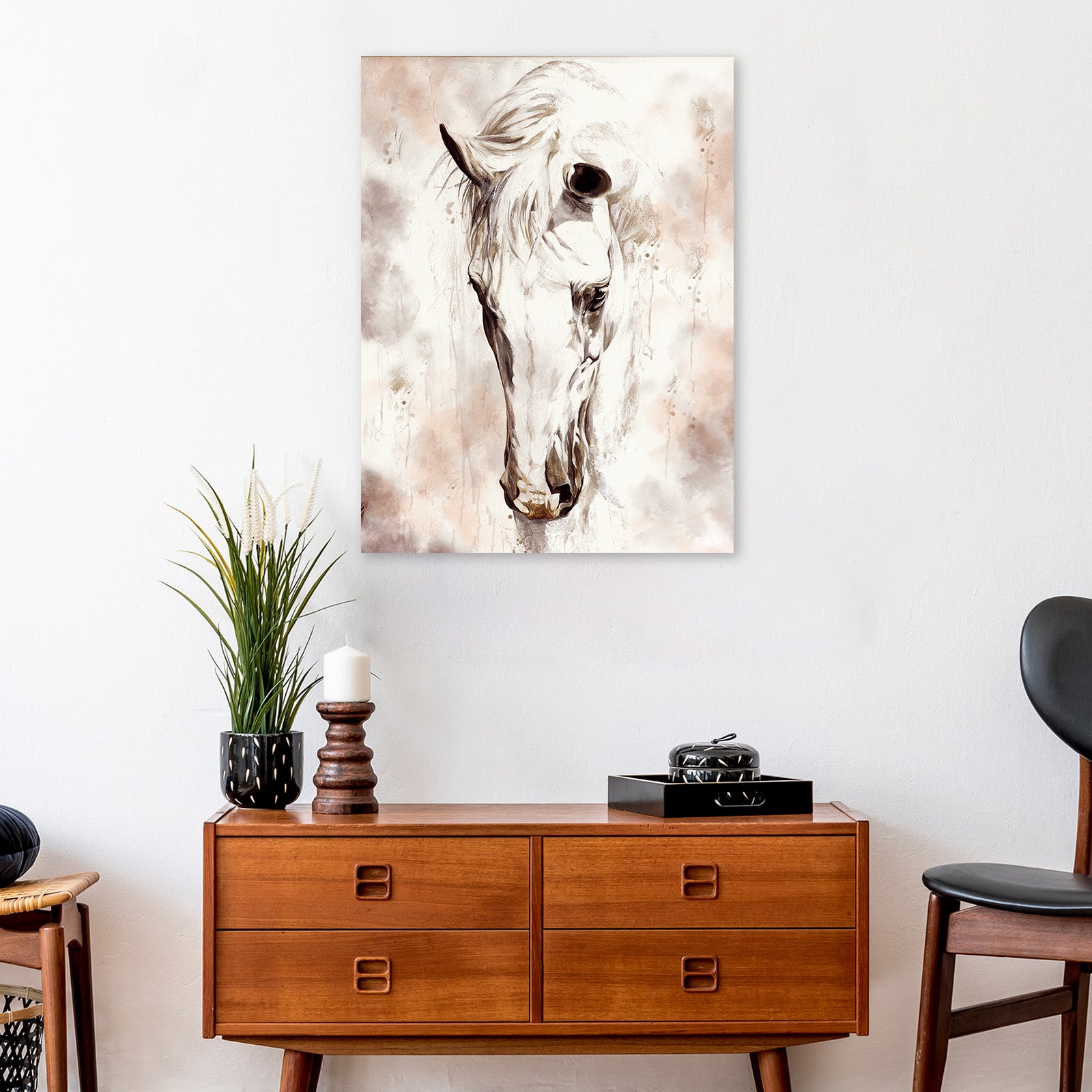 Sorrowful Horse Canvas Wall Art Style 1 - Image by Tailored Canvases
