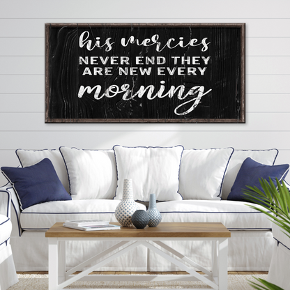 His Mercies Never End Sign Style 2 - Image by Tailored Canvases