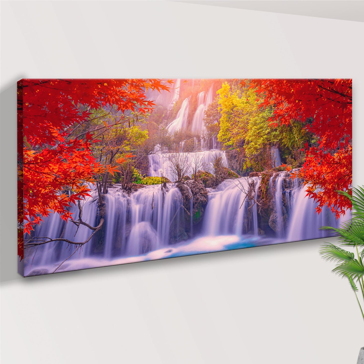 Autumn Waterfalls Canvas Wall Art Style 1 - Image by Tailored Canvases