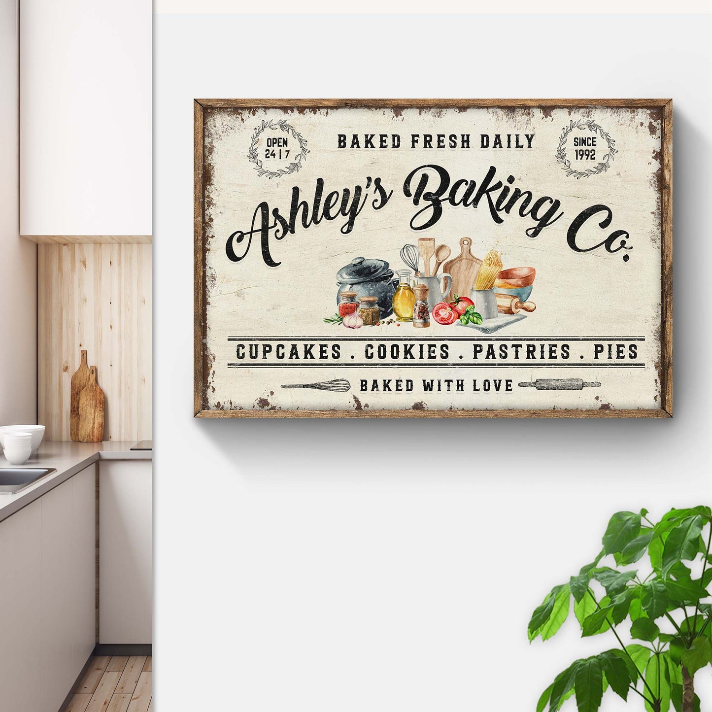 Custom Baking Co Sign II | Customizable Canvas Style 1 - Image by Tailored Canvases