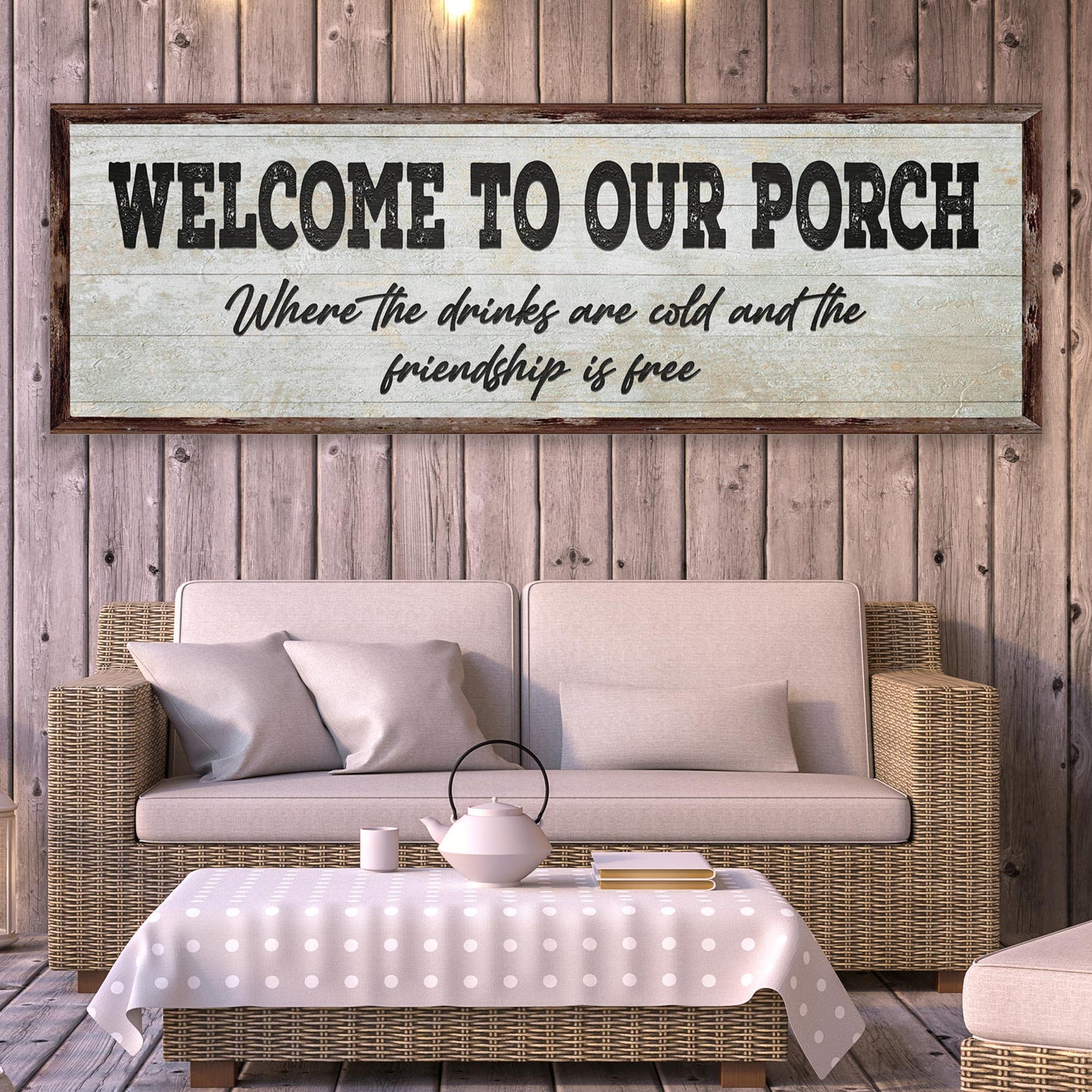 Welcome To Our Porch Sign II Style 1 - Image by Tailored Canvases