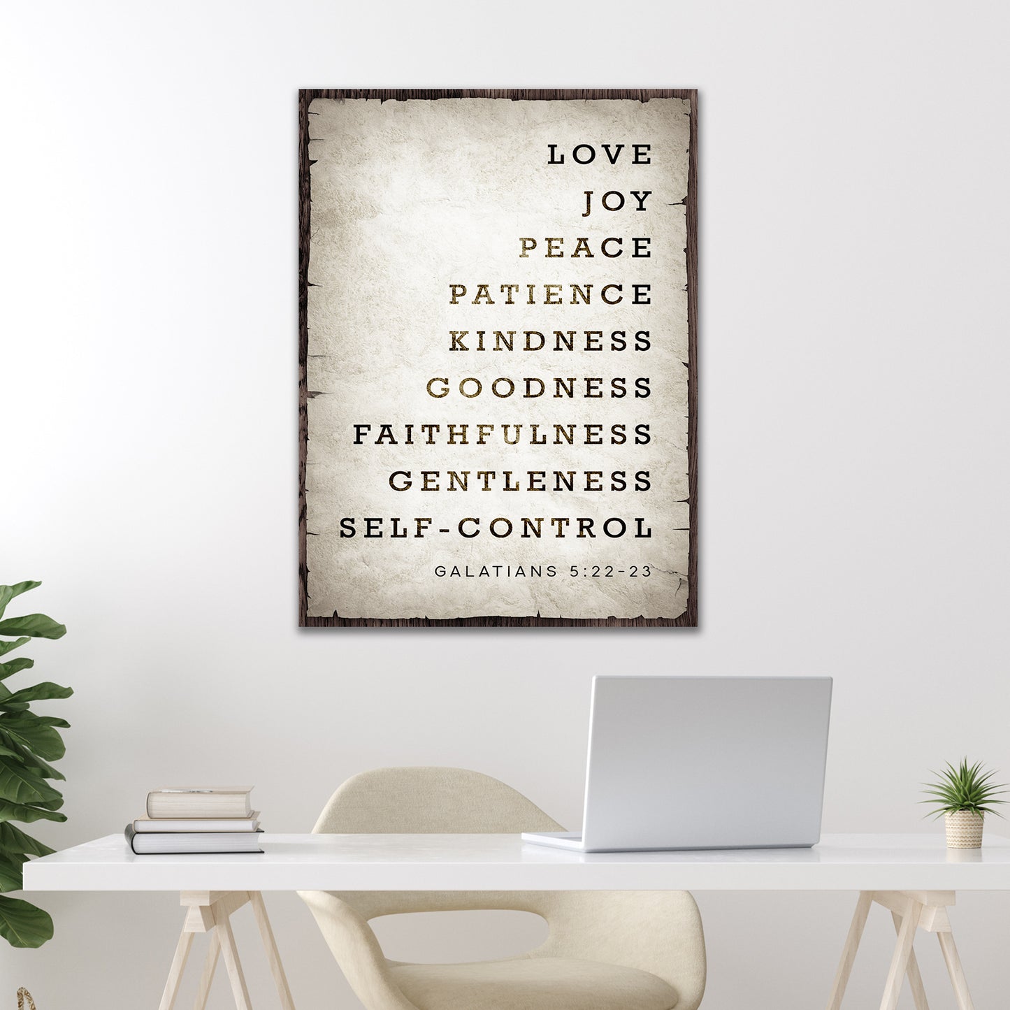 Galatians 5:22-23 Scripture Sign Style 1 - Image by Tailored Canvases