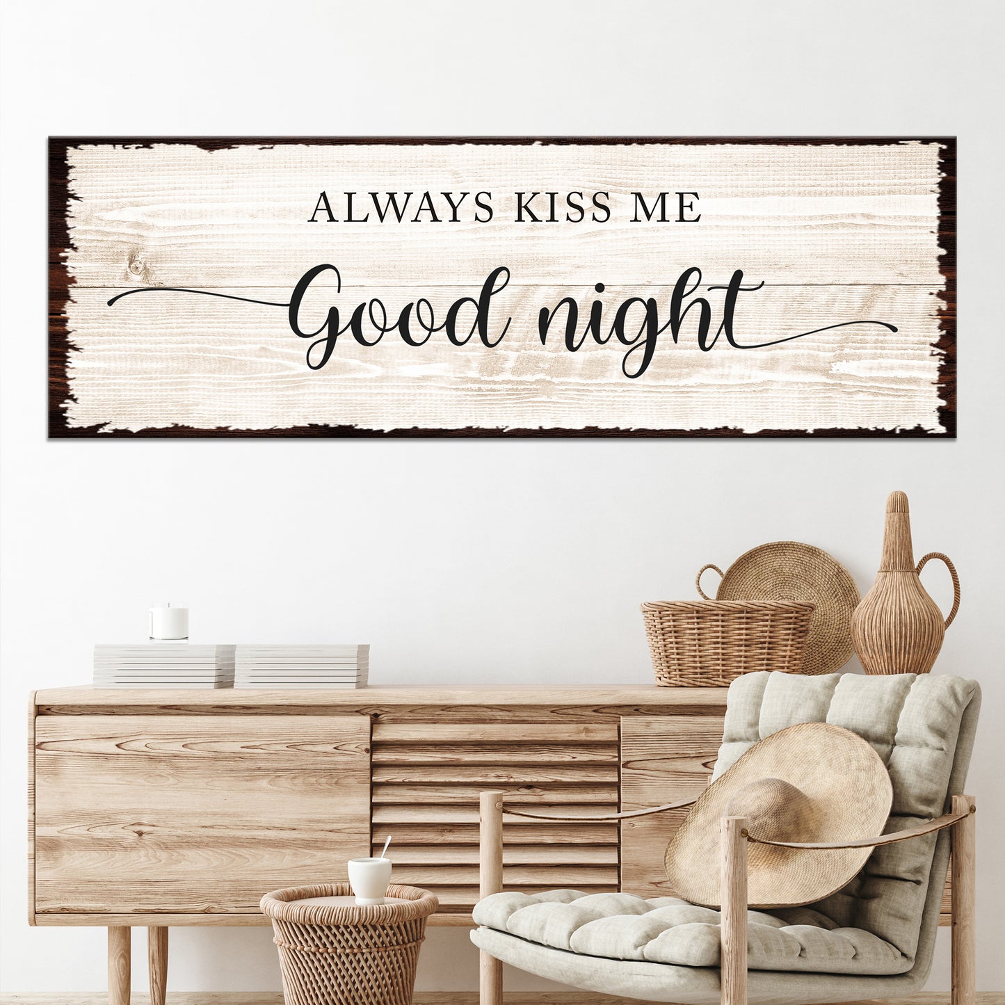 Always Kiss Me Good Night Couple Sign - Image by Tailored Canvases