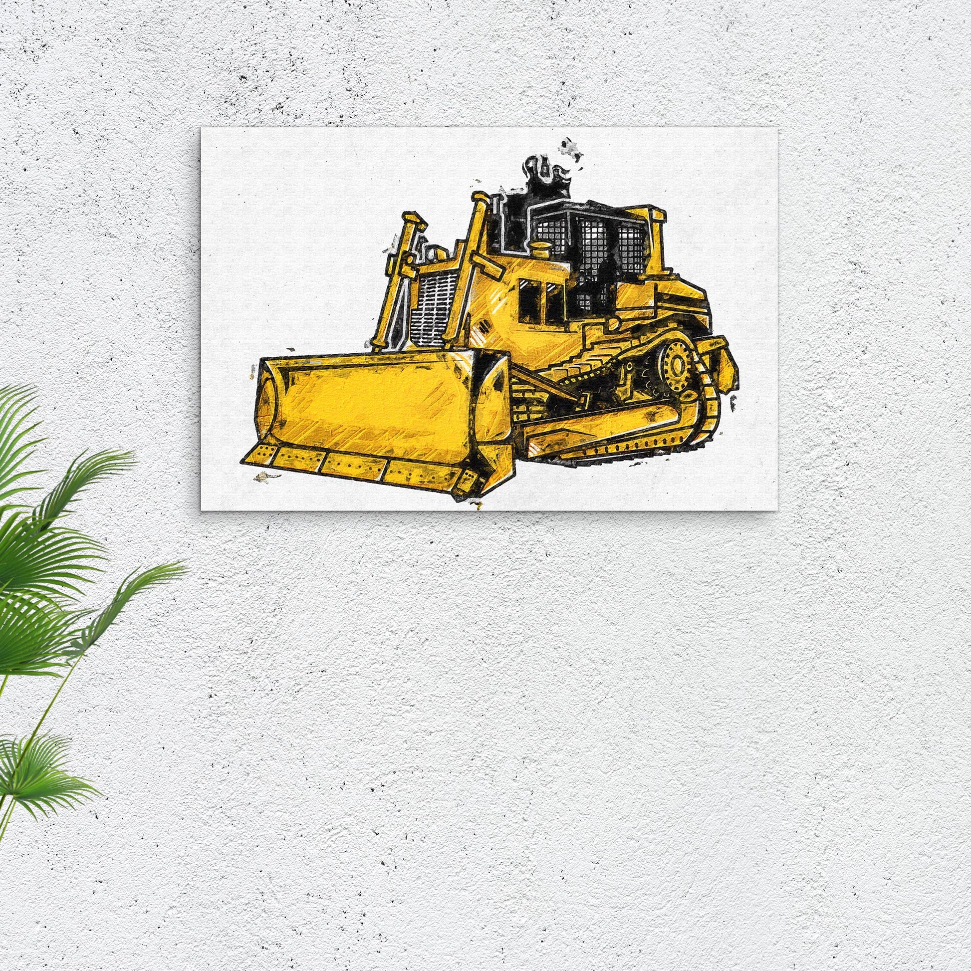 Construction Truck Bulldozer Canvas Wall Art Style 1 - Image by Tailored Canvases