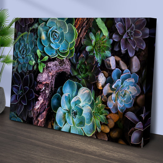 Green And Purple Succulents Canvas Wall Art - Image by Tailored Canvases
