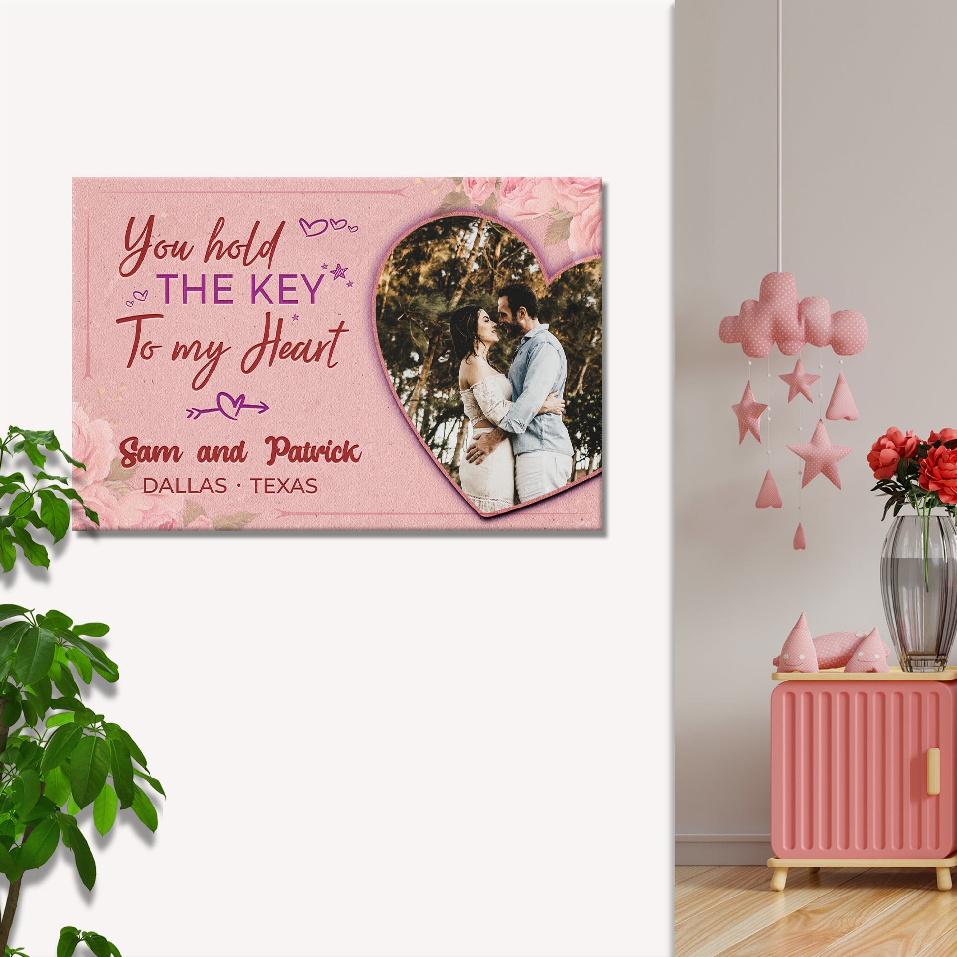 You Hold The Key To My Heart Romantic Sign Style 2 - Image by Tailored Canvases