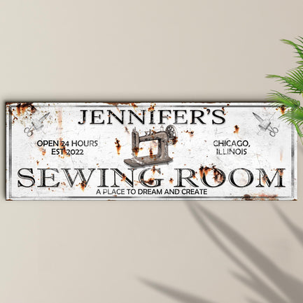 A Place To Dream And Create Sewing Room Sign | Customizable Canvas - Image by Tailored Canvases