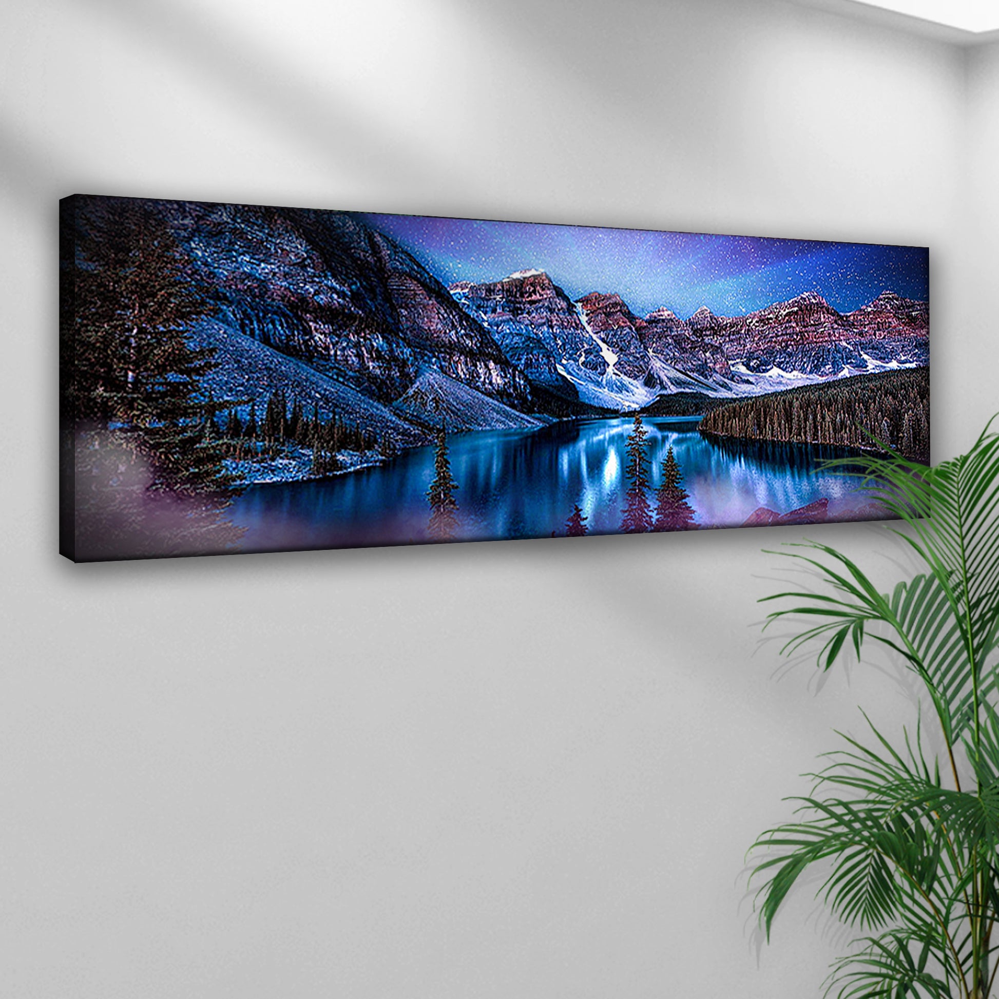 Starry Skies At Moraine Lake Canvas Wall Art Style 1 - Image by Tailored Canvases