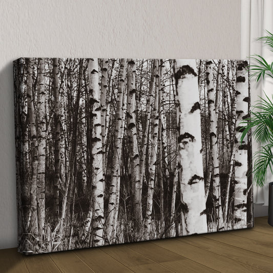 Grayscale Birch Tree Trunks Canvas Wall Art - Image by Tailored Canvases