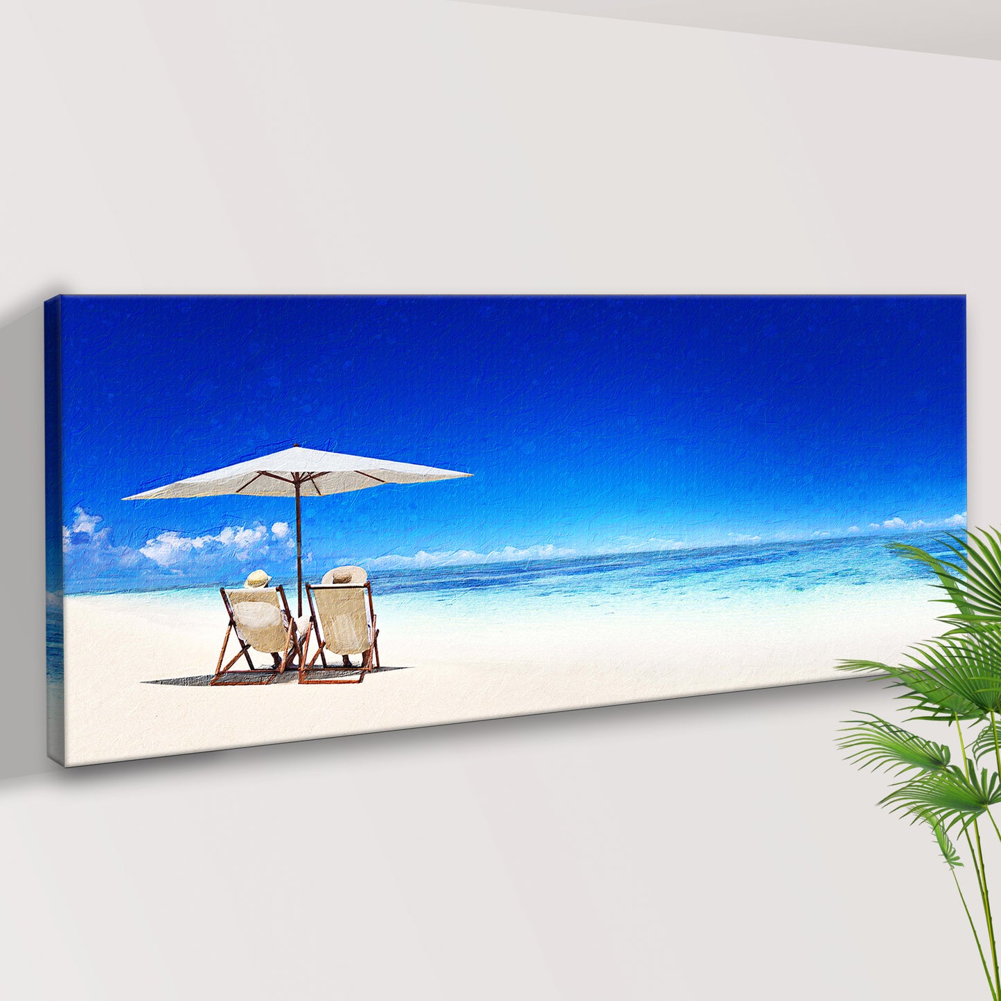 Beach Chairs On The White Sand Canvas Wall Art Style 1 - Image by Tailored Canvases