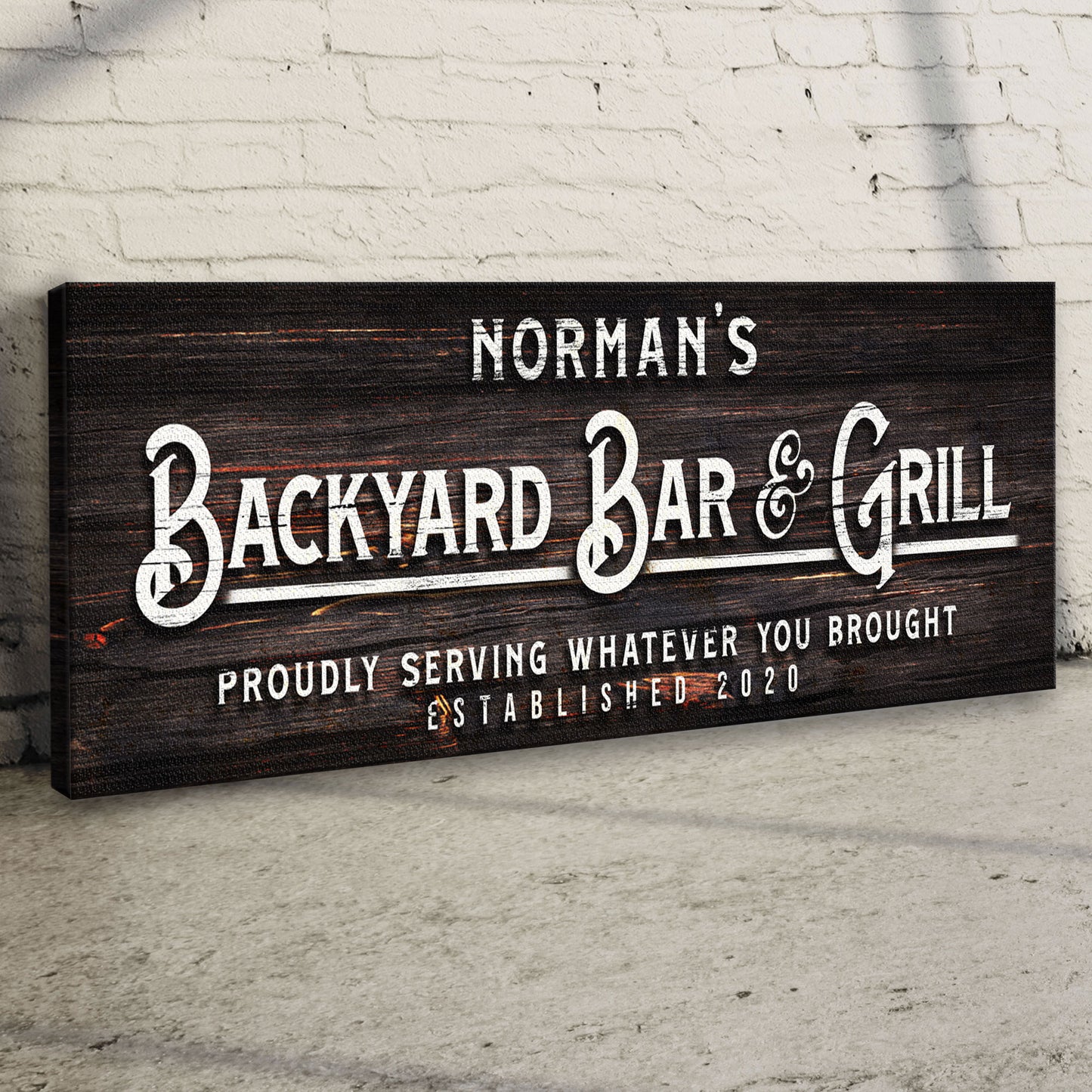 Backyard Bar And Grill Sign II Style 1 - Image by Tailored Canvases