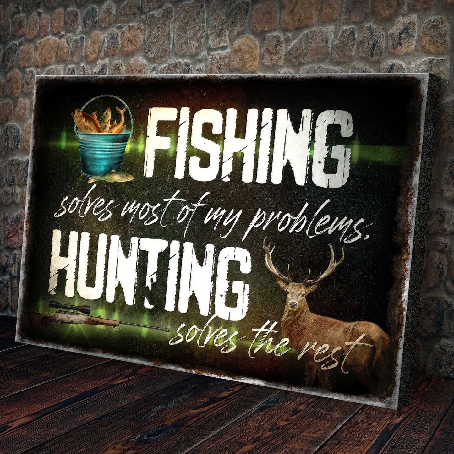 Fishing And Hunting Sign II Style 1 - Image by Tailored Canvases