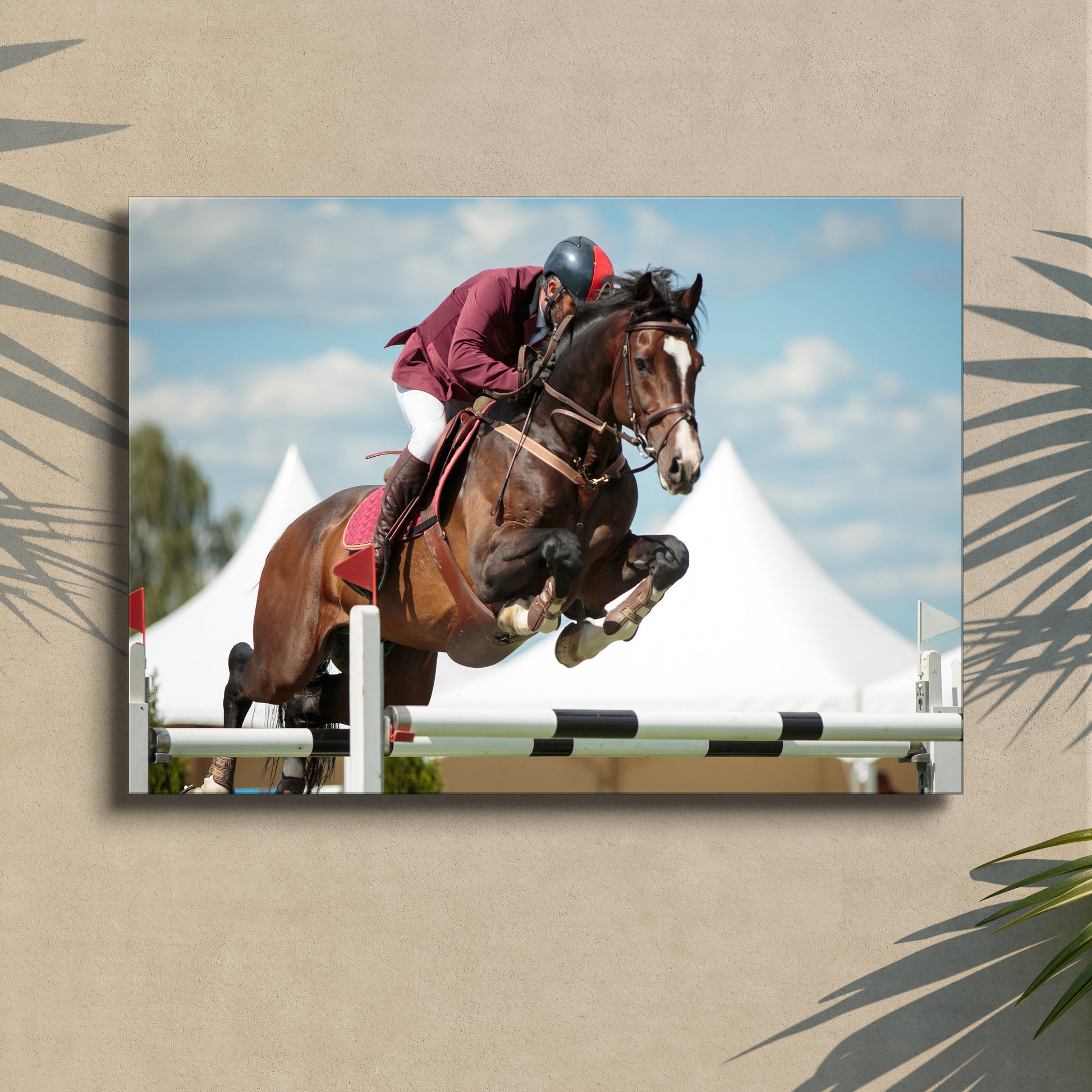 Equestrian Horse Jumping Canvas Wall Art Style 1 - Image by Tailored Canvases