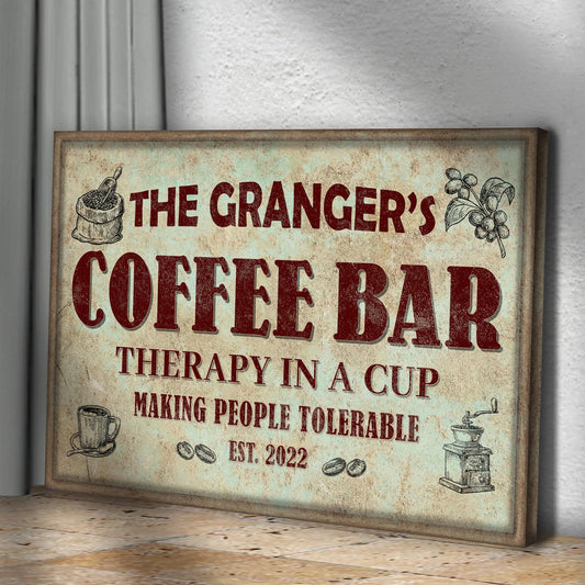 Coffee Bar Therapy In A Cup Sign - Image by Tailored Canvases