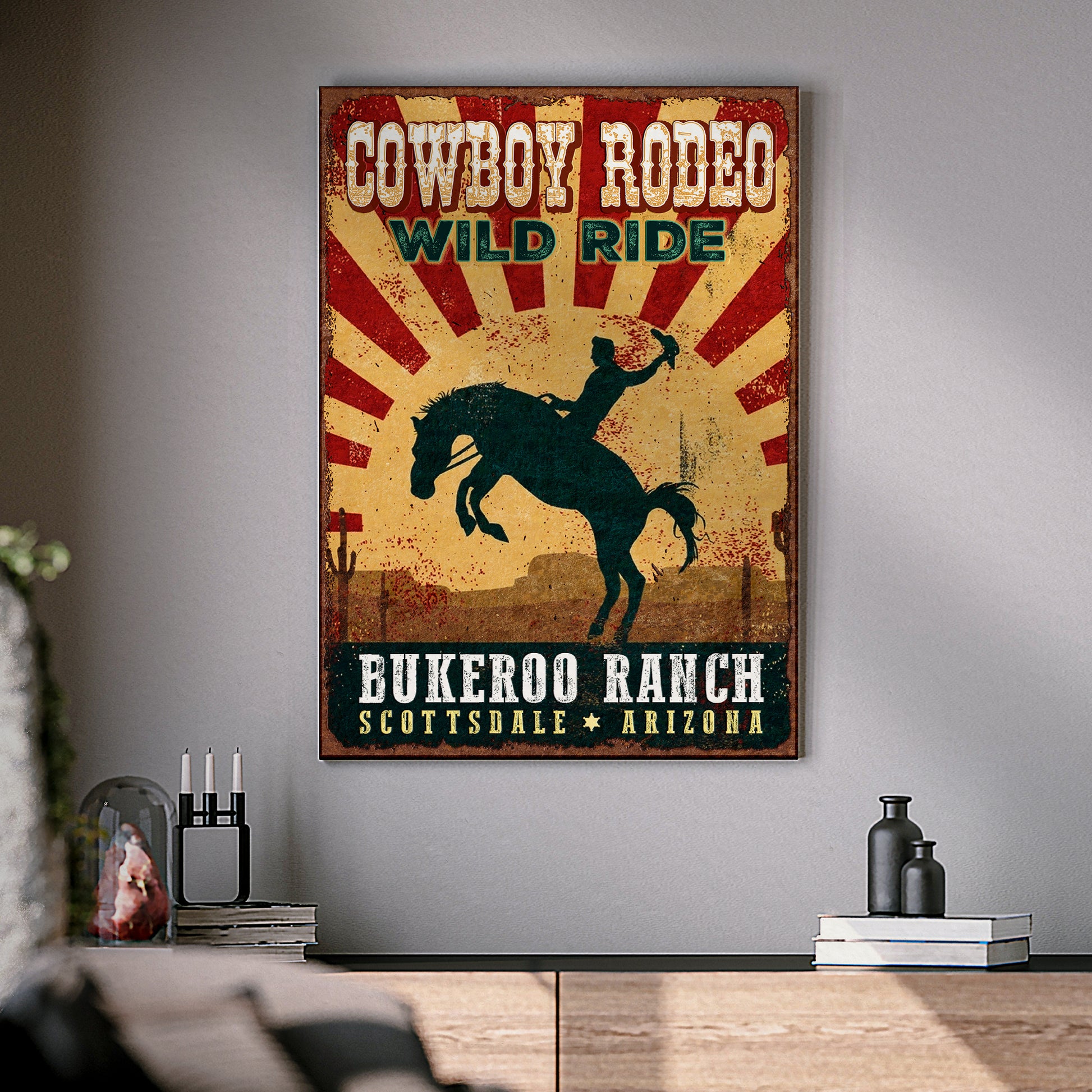 Cowboy Rodeo Wild Ride Show Sign - Image by Tailored Canvases