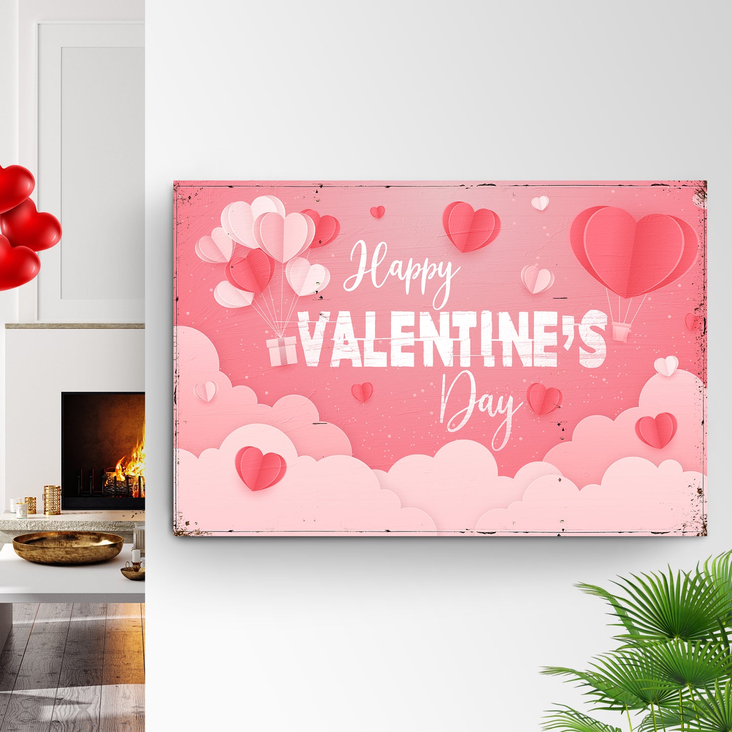 Valentine Hot Air Balloon Love Sign Style 1 - Image by Tailored Canvases