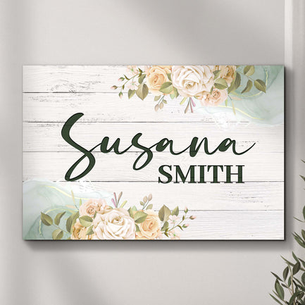 Floral Girls Room Sign - Image by Tailored Canvases
