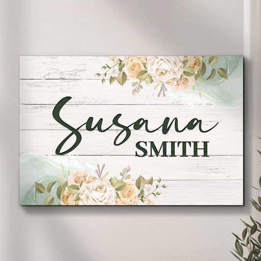 Floral Girls Room Sign - Image by Tailored Canvases