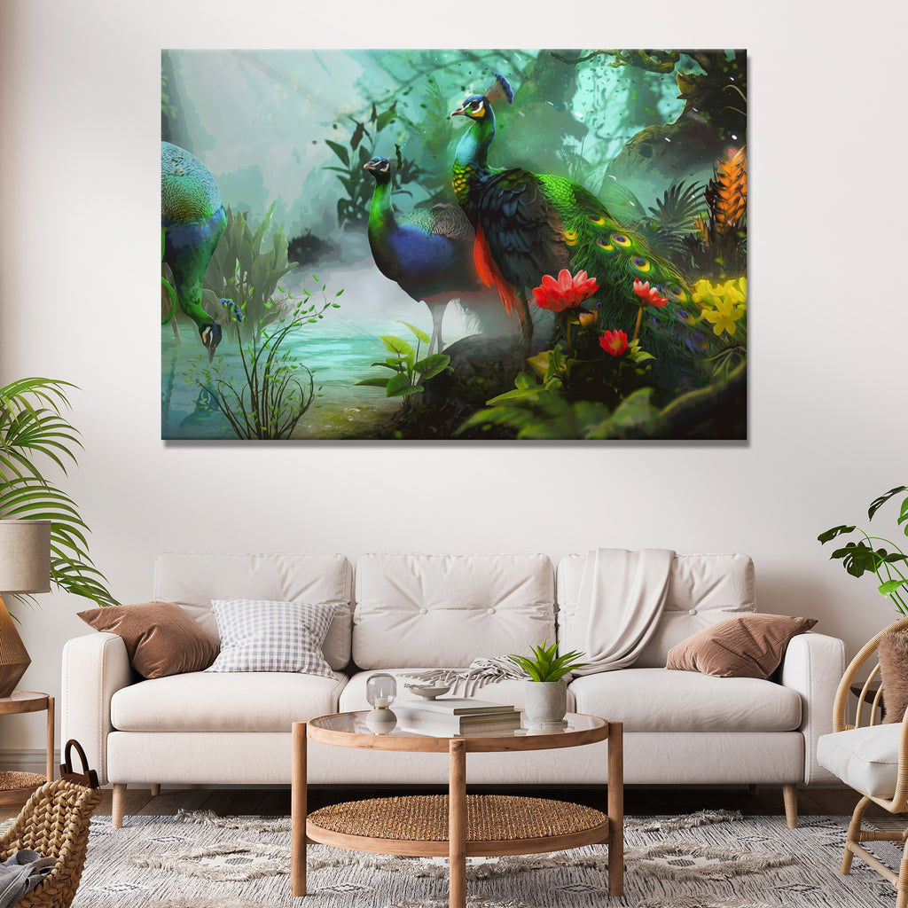 Peacock Paradise Canvas Wall Art by Tailored Canvases