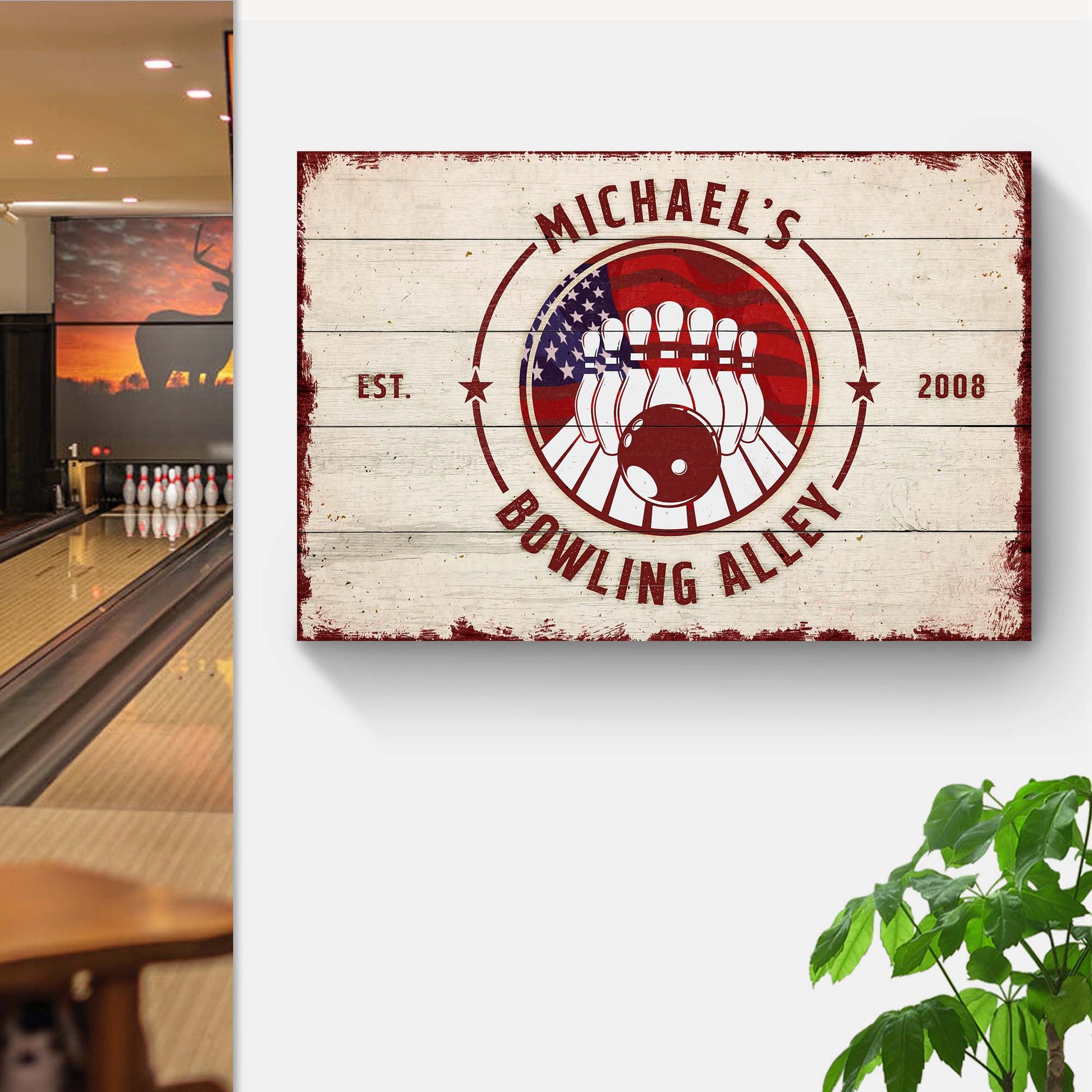 Custom Bowling Sign IV | Customizable Canvas Style 1 - Image by Tailored Canvases