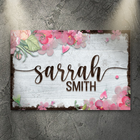 Floral Kids Room Sign - Image by Tailored Canvases