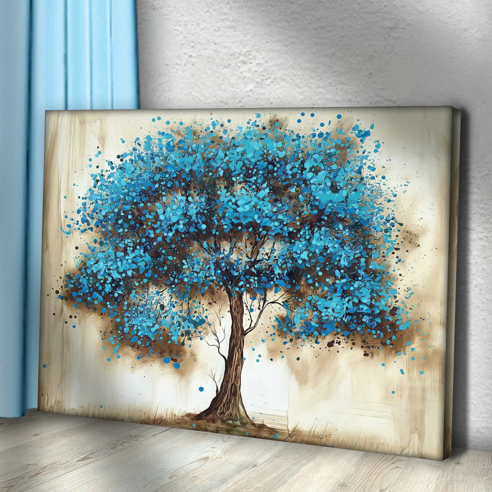 Blue Tree Canvas Wall Art Style 1 - Image by Tailored Canvases