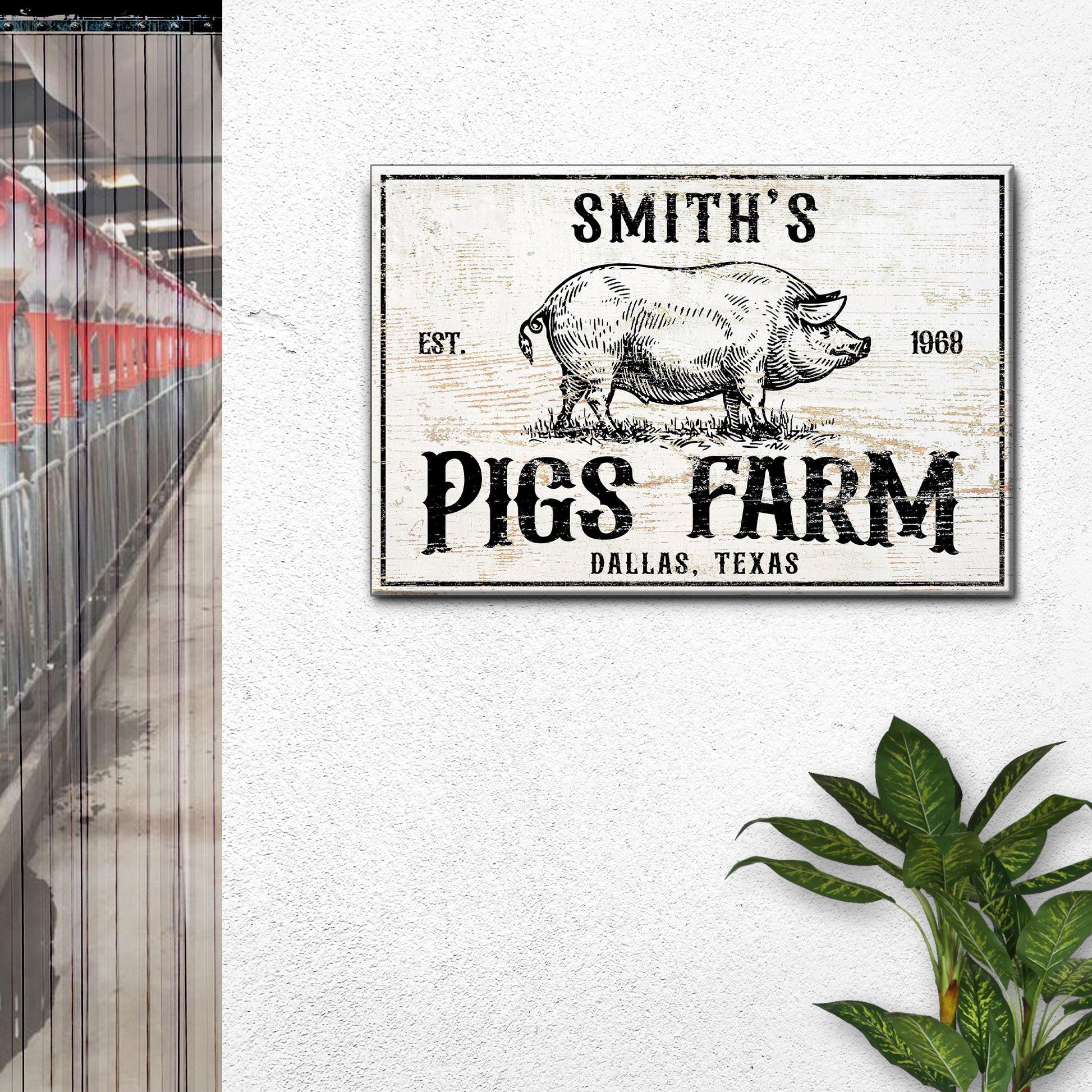 Pig Farm Sign IV Style 1 - Image by Tailored Canvases