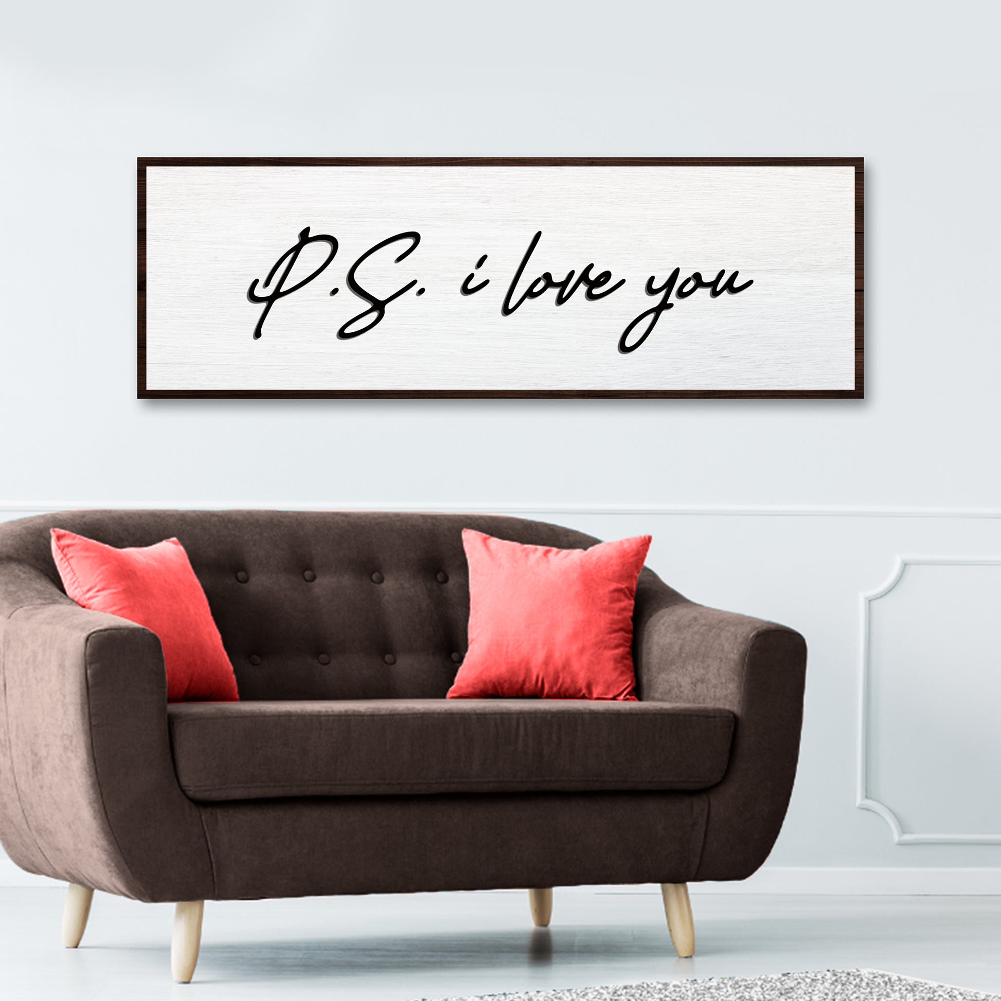 Valentine P.S. I Love You Typography Sign Style 1 - Image by Tailored Canvases