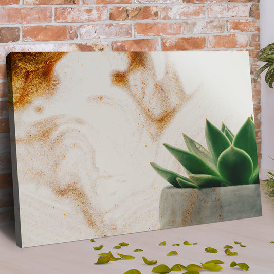 Stone Pot Succulent Plant Canvas Wall Art - Image by Tailored Canvases