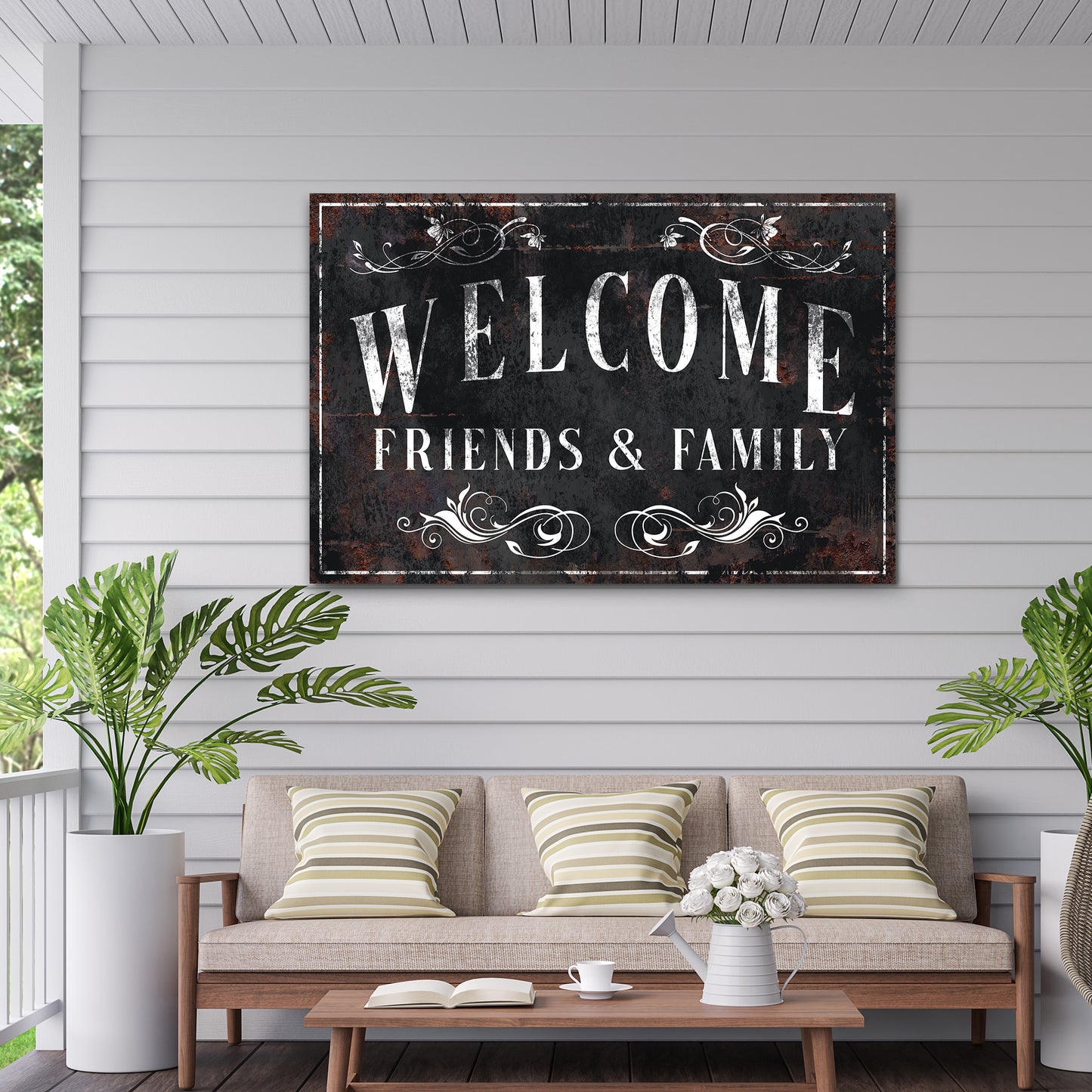 Welcome Friends & Family Sign III Style 1 - Image by Tailored Canvases