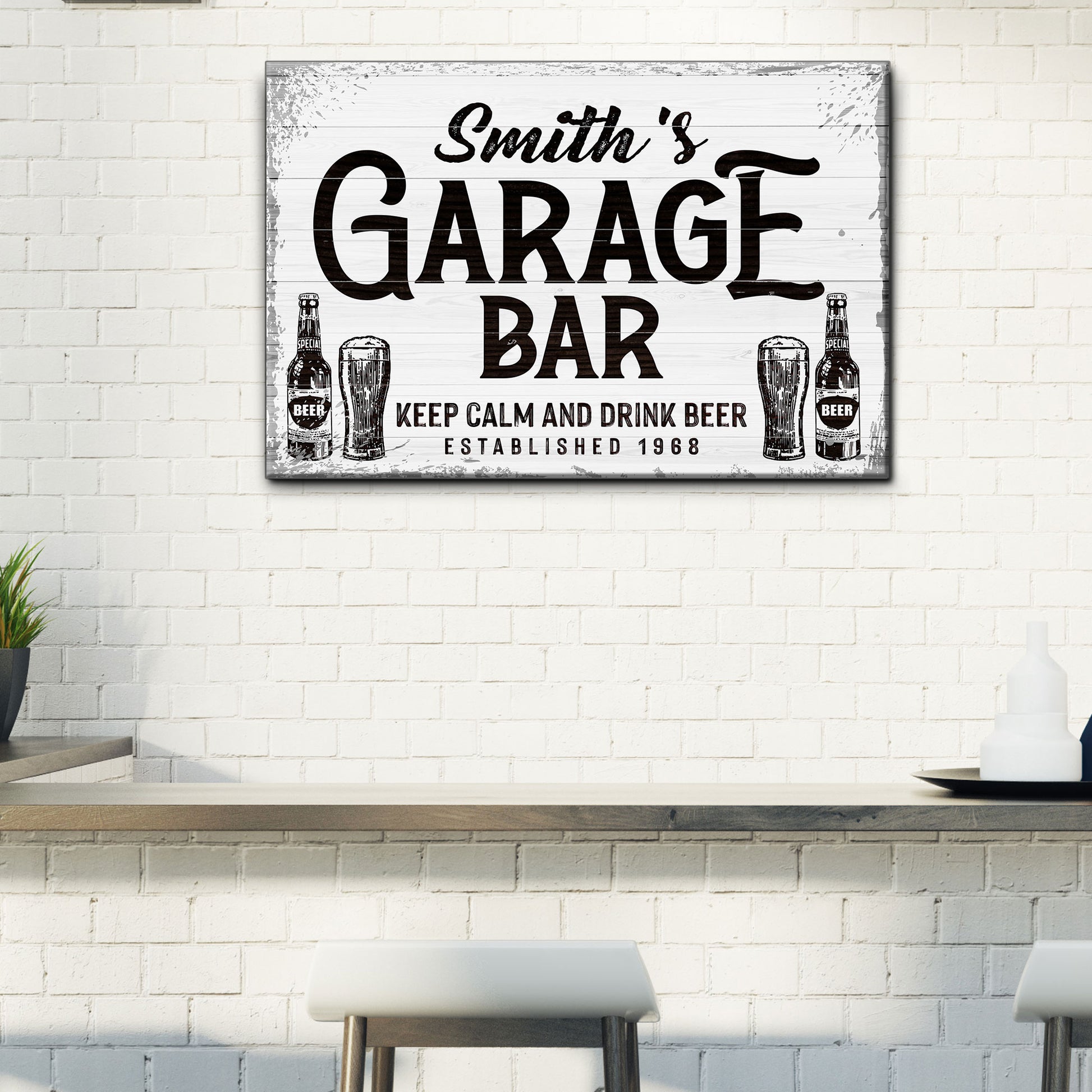 Garage Bar Sign IV Style 1 - Image by Tailored Canvases