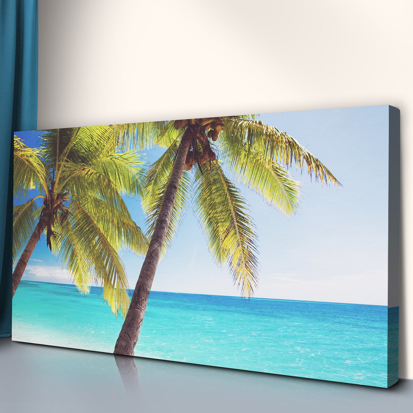 Coconut Trees By The Beach Canvas Wall Art Style 1 - Image by Tailored Canvases