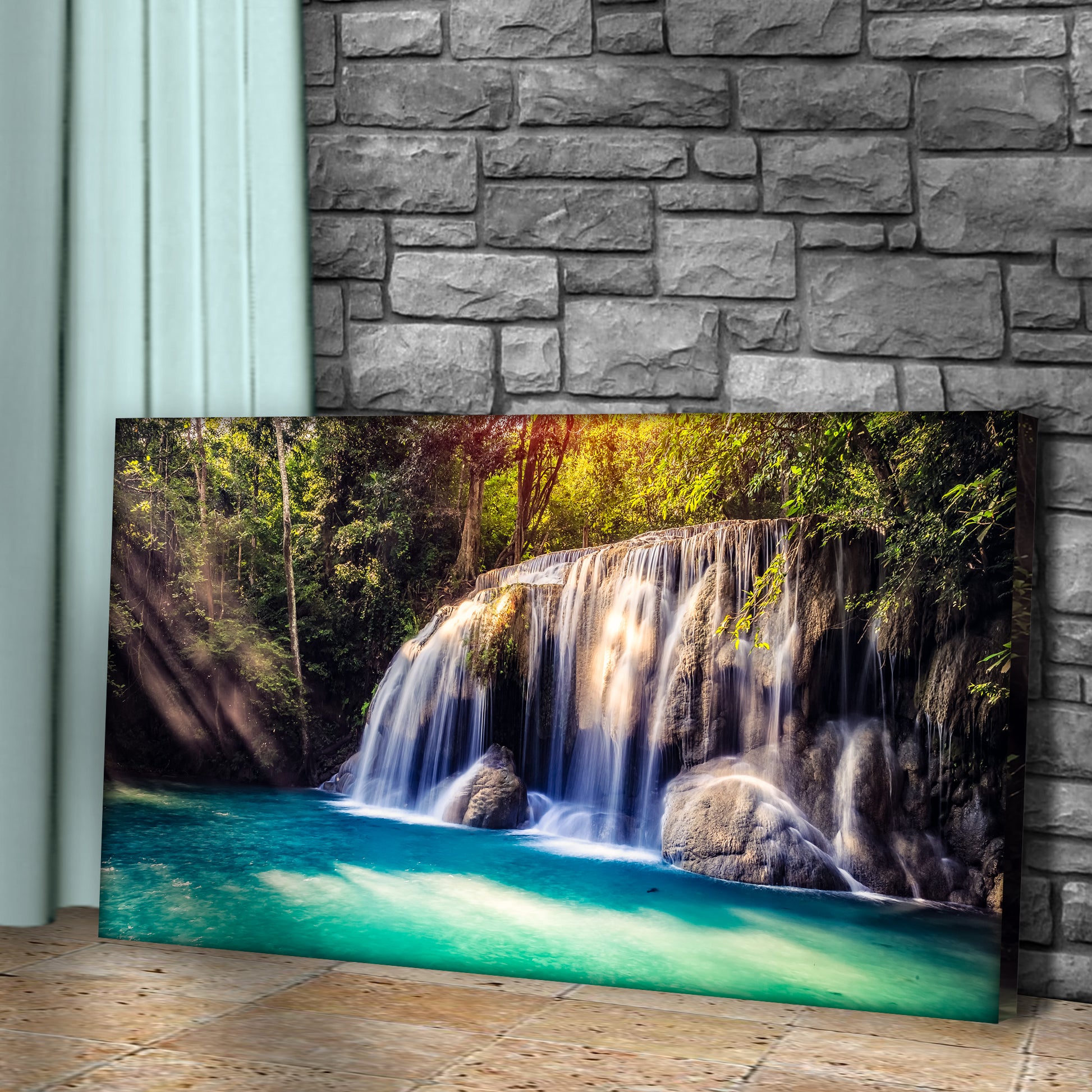 Rainforest Waterfall Canvas Wall Art Style 1 - Image by Tailored Canvases